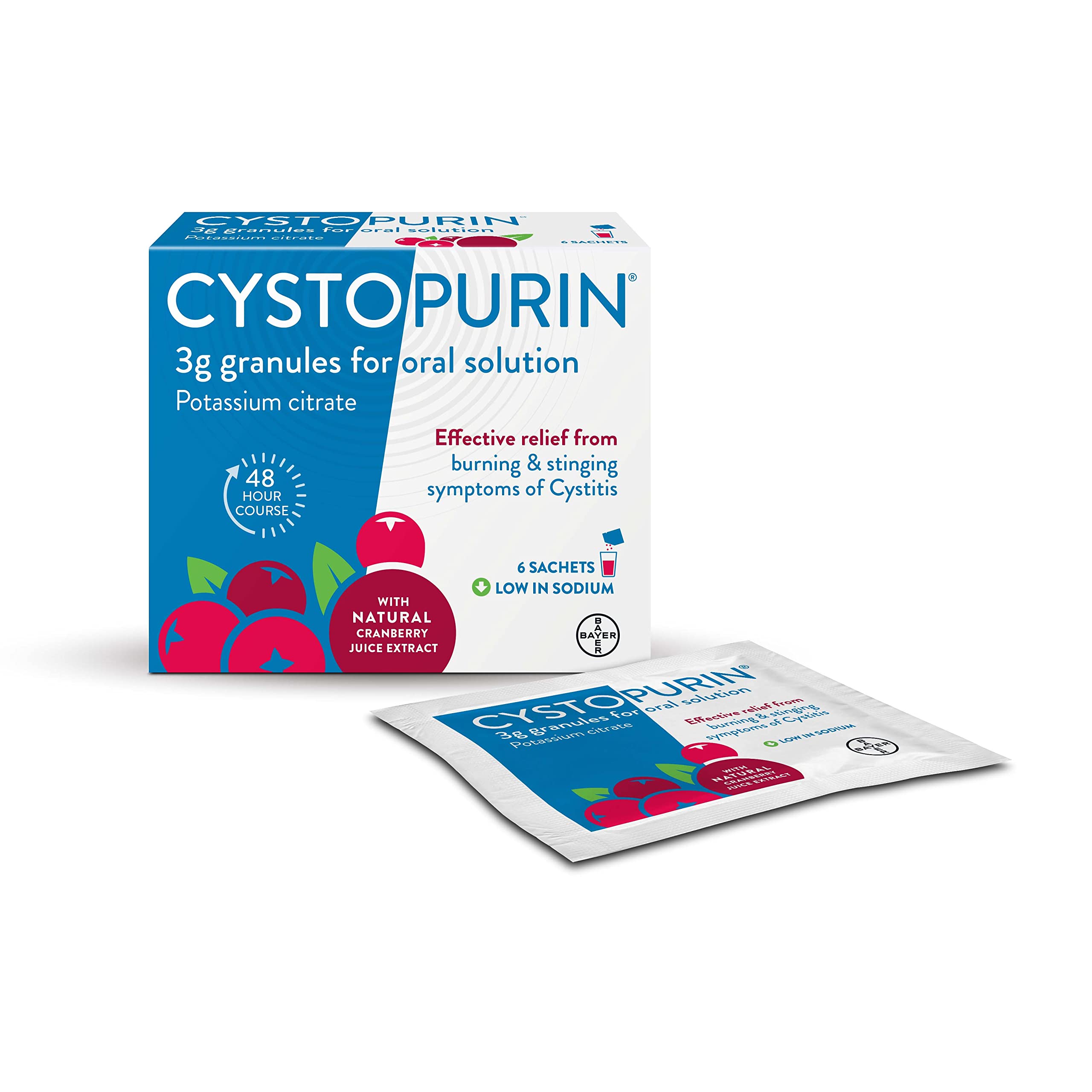 Cystopurin Cystitis Relief, Cranberry Flavour and Low in Sodium, 6 Sachets Cystopurin buy supplements canada