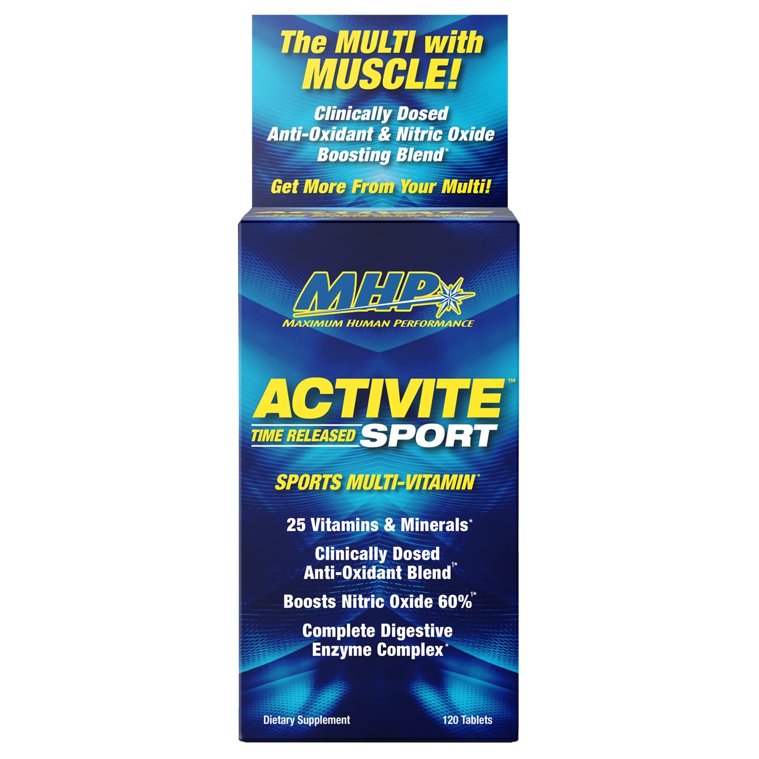 MHP Activite Sport Multi Vitamin, 25 Vitamins and Minerals, Nitric Oxide Booster, Digestive Enzymes, Antioxidants, 120 Tablets Maximum Human Performance buy supplements canada