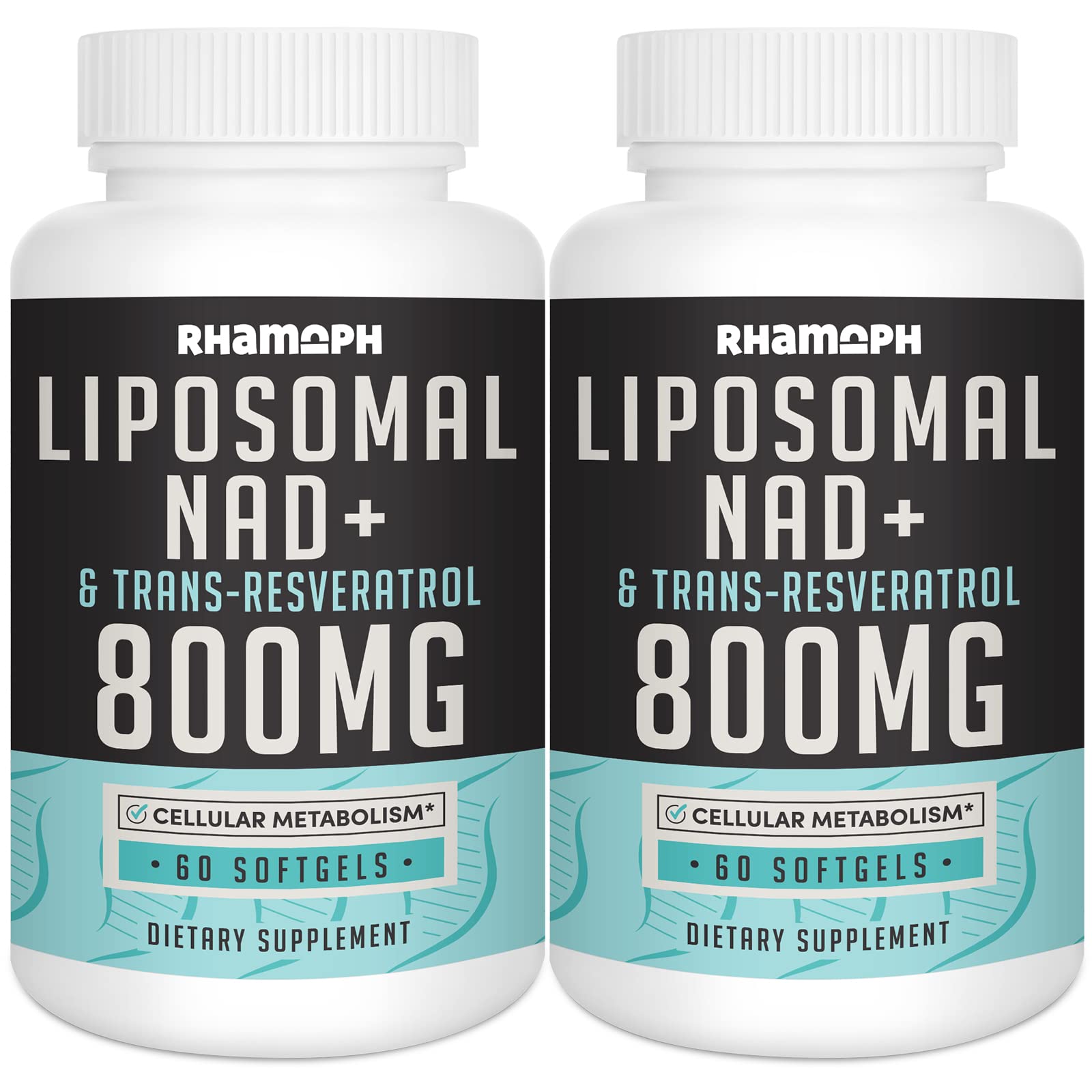 Rhamoph Liposomal NAD+ 800 mg with Trans-Resveratrol 300 mg, Max Absorption, Actual NAD+ Boosting Supplement for Healthy Aging, Cellular Energy, DNA Repair, Longevity - 120 Softgels Rhamoph buy supplements canada