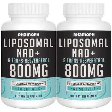Rhamoph Liposomal NAD+ 800 mg with Trans-Resveratrol 300 mg, Max Absorption, Actual NAD+ Boosting Supplement for Healthy Aging, Cellular Energy, DNA Repair, Longevity - 120 Softgels Rhamoph buy supplements canada