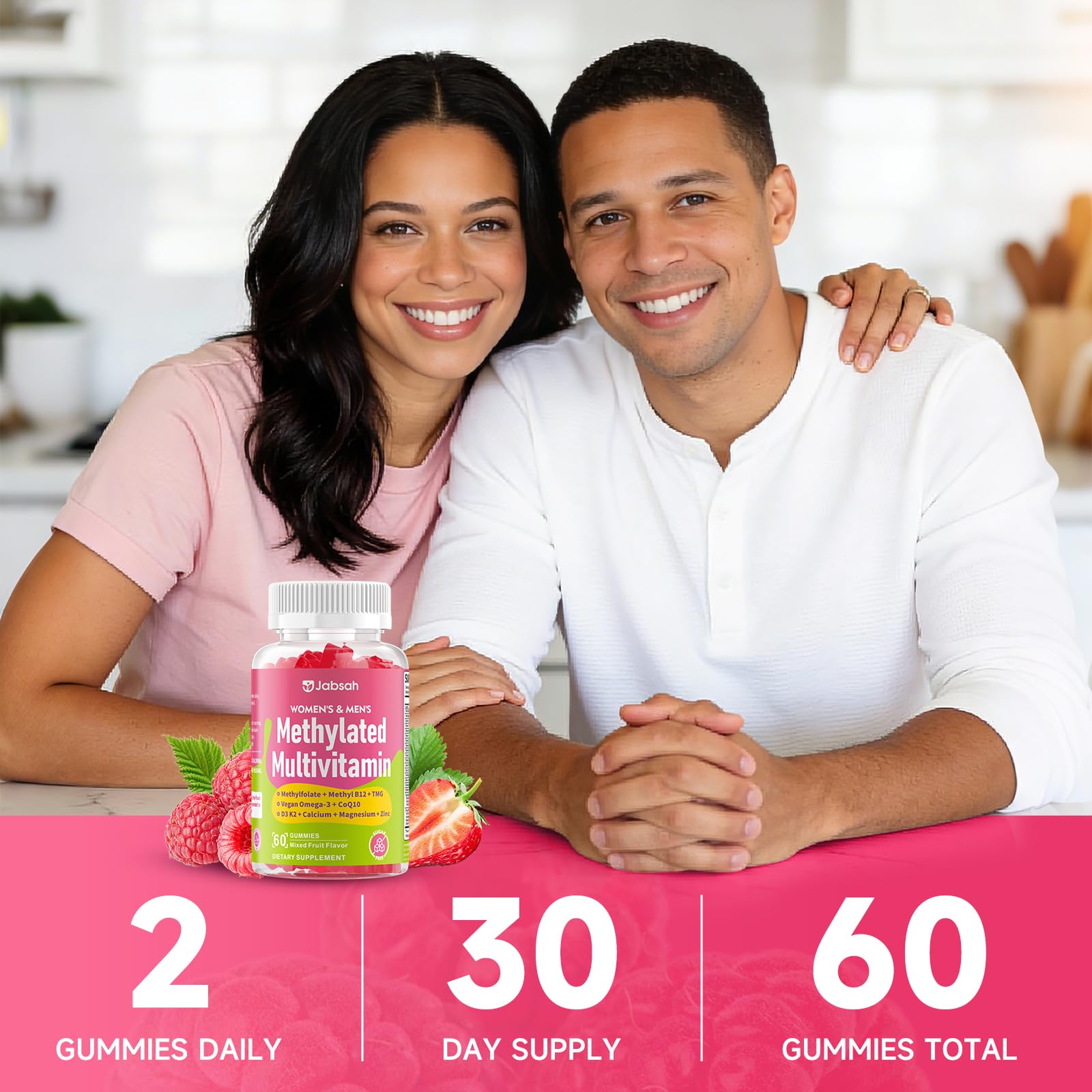 Methylated Vitamin B Complex Gummies for Women & Men, Multivitanins Gummy with Vitamin A, C ,E, Methylfolate & B12, TMG, Calcium, D3 K2 Jabsah buy supplements canada