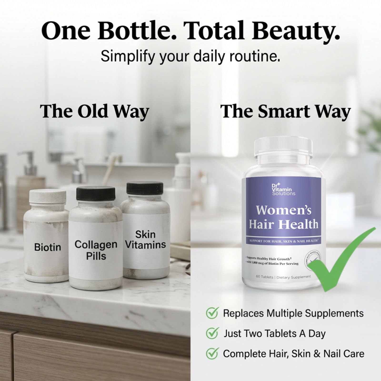 Dr Vitamin Women's Hair Health - Hair, Skin & Nails Support with Biotin & Collagen - 60 Tablets DR VITAMIN SOLUTIONS buy supplements canada