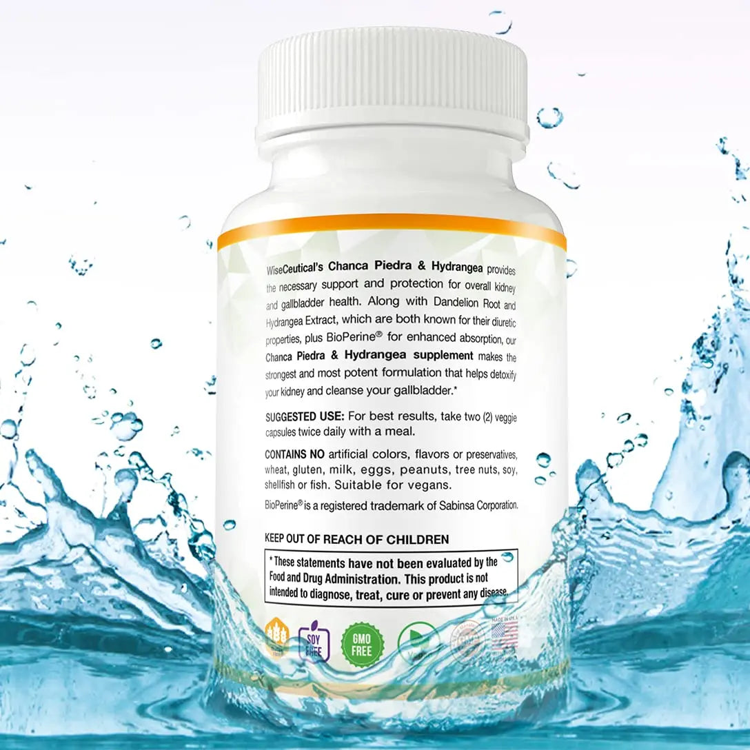 Max Strength Chanca Piedra, Hydrangea & Dandelion Root - Natural Kidney & Gallbladder Formula - Stone Breaker, Flush Impurities, Cleanse Urinary Tract - Enhanced with BioPerine. 60 Veggie Capsules. Wiseceutical buy supplements canada