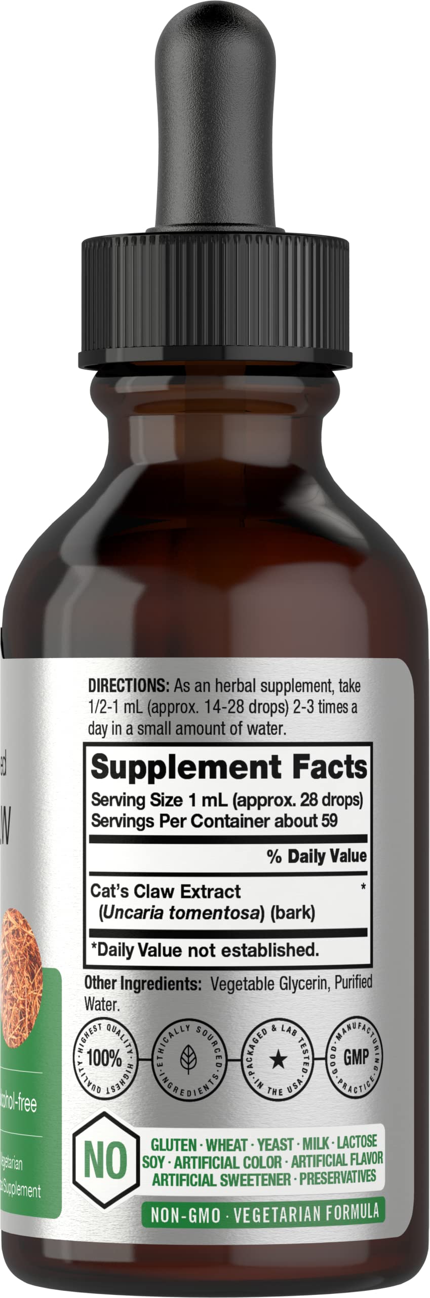 Cats Claw Herb Extract Tincture | 2 Fl Oz | Alcohol Free | Vegetarian, Non-GMO, Gluten Horbäach buy supplements canada