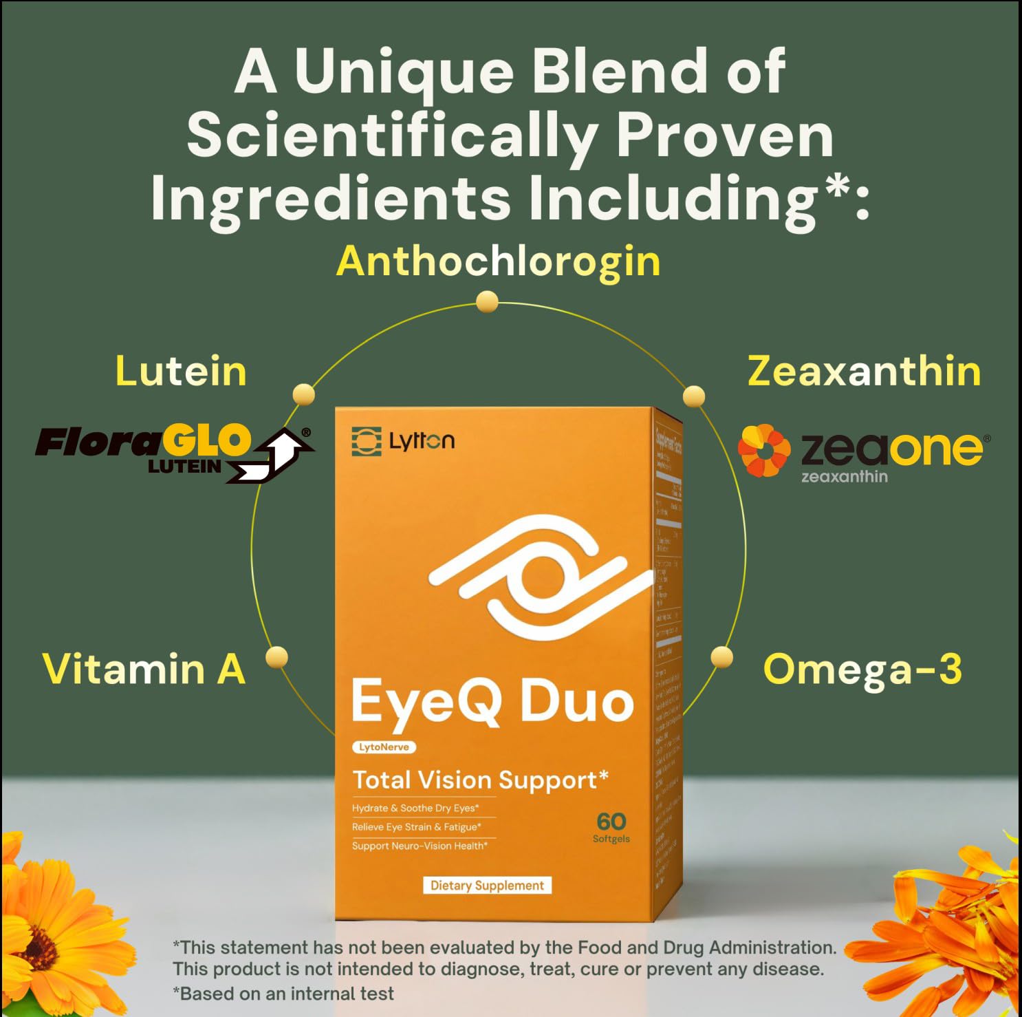 LYTTON EyeQ Duo Digital Eye & Focus Support – Patented Anthochlorogin for Brain-Eye Connection, Promotes Ocular Vitality – Rapid Visual Comfort & Natural Formula for Screen Users, 60 Softgels LYTTON buy supplements canada