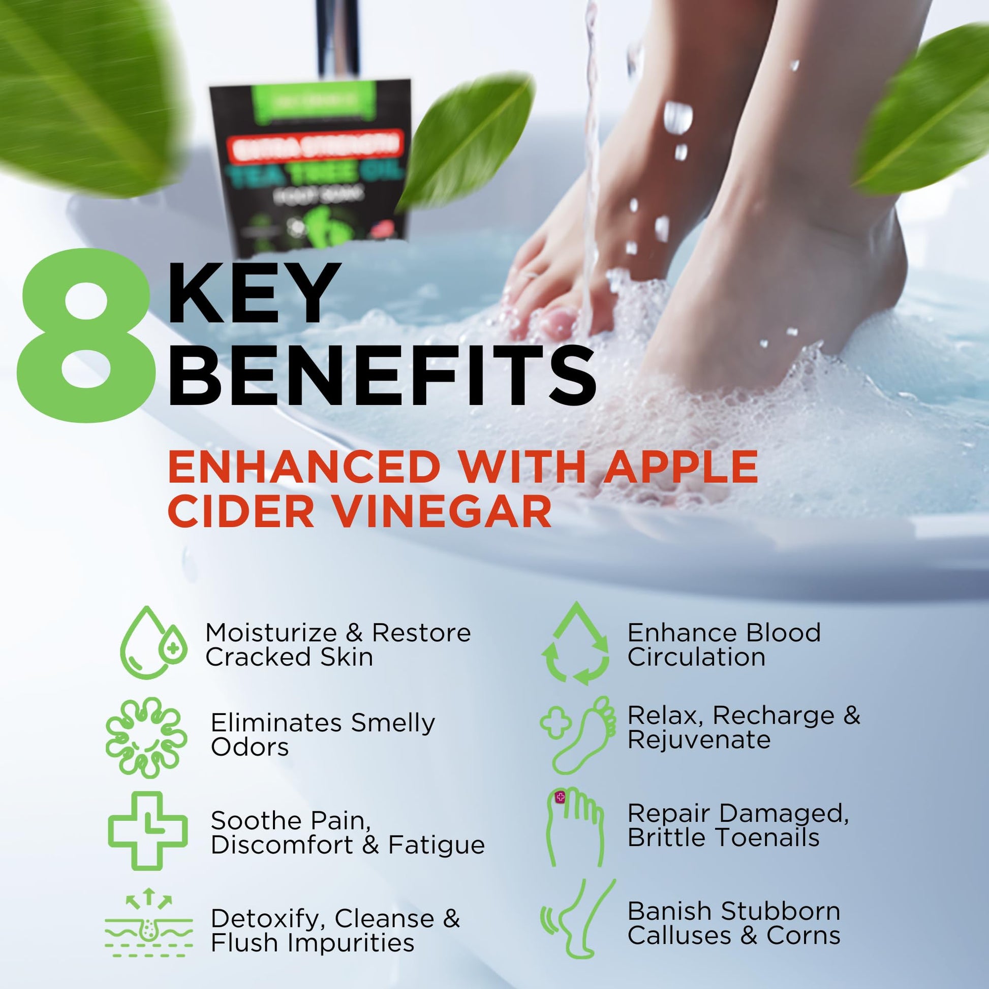 EXTRA STRENGTH Tea Tree Oil Foot Soak with Epsom Salt - Made in USA - for Toenails DAILY REMEDY buy supplements canada