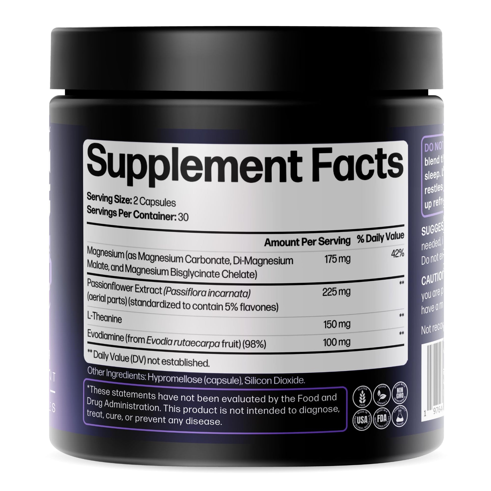 Doctor Formulated Triple Magnesium for Sleep, Calm & Relaxation with Chelated Magnesium Glycinate, L-Theanine, Passionflower & Evodia – Non-Habit, No Melatonin Magnesium Sleep Aid Support Supplement LIFE HAPPNS BE READY buy supplements canada