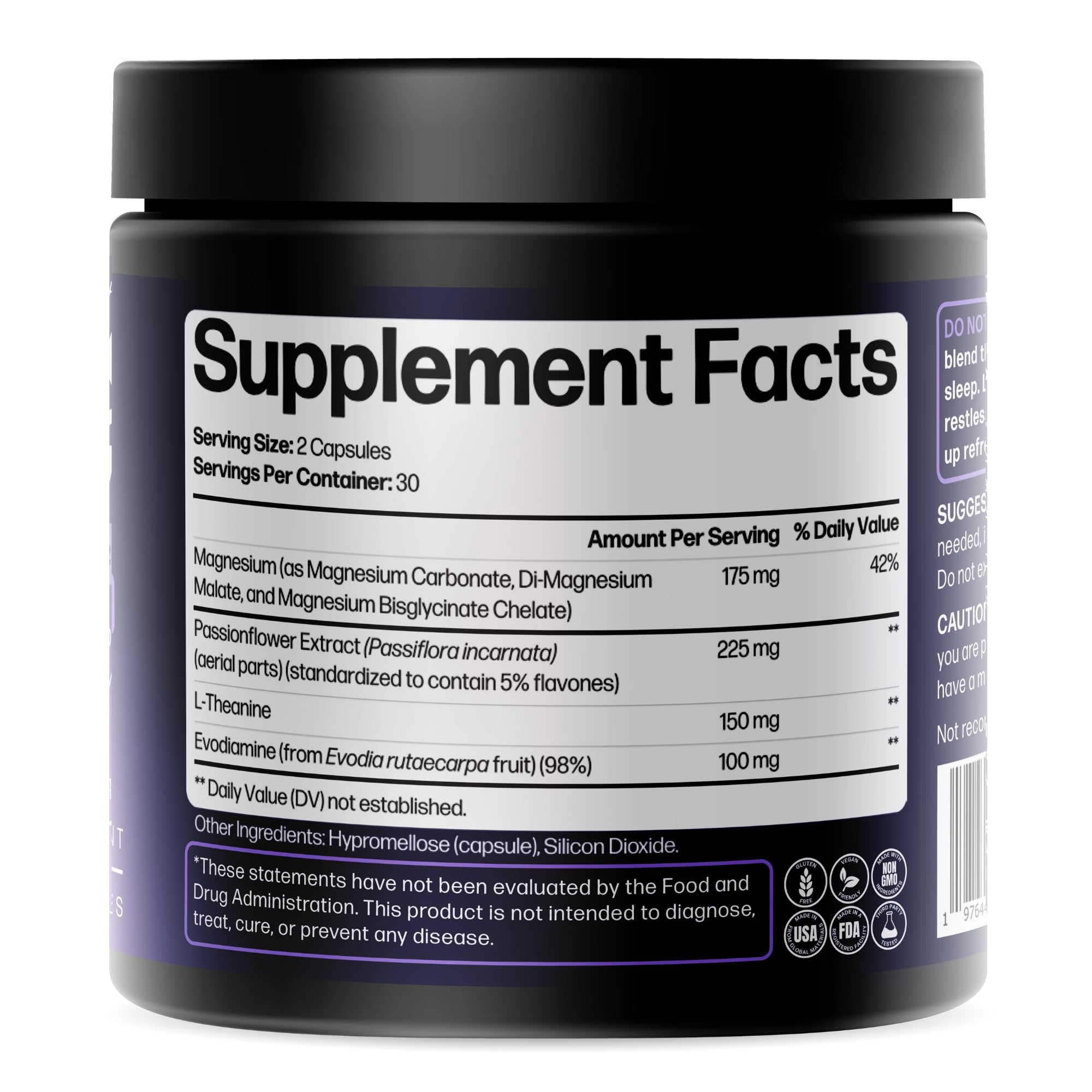 Doctor Formulated Triple Magnesium for Sleep, Calm & Relaxation with Chelated Magnesium Glycinate, L-Theanine, Passionflower & Evodia – Non-Habit, No Melatonin Magnesium Sleep Aid Support Supplement LIFE HAPPNS BE READY buy supplements canada