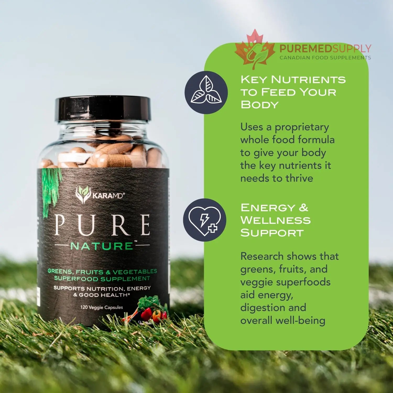 KaraMD Pure Nature Greens Whole Food Supplement & Revive Reds Polyphenol Energy Booster | Antioxidants, Shilajit & Enzymes | Vegan Friendly, Gluten Free, Non-GMO (30 Servings) KaraMD buy supplements canada