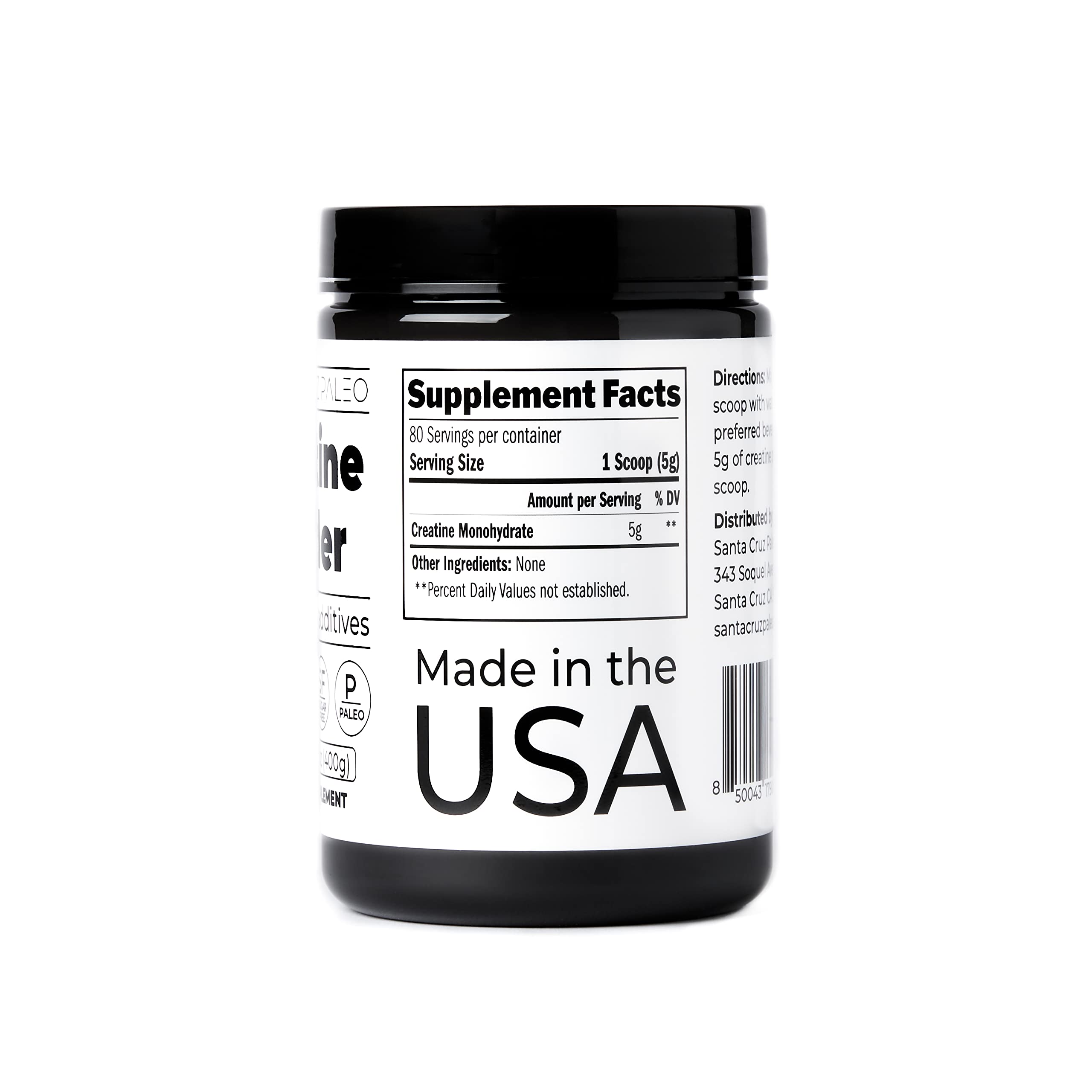Santa Cruz Paleo, Creatine Monohydrate Powder Micronized, Unflavored Pre Workout and Muscle Support Supplement, Gluten Free Keto, Mix with Water or Shakes Santa Cruz Paleo buy supplements canada