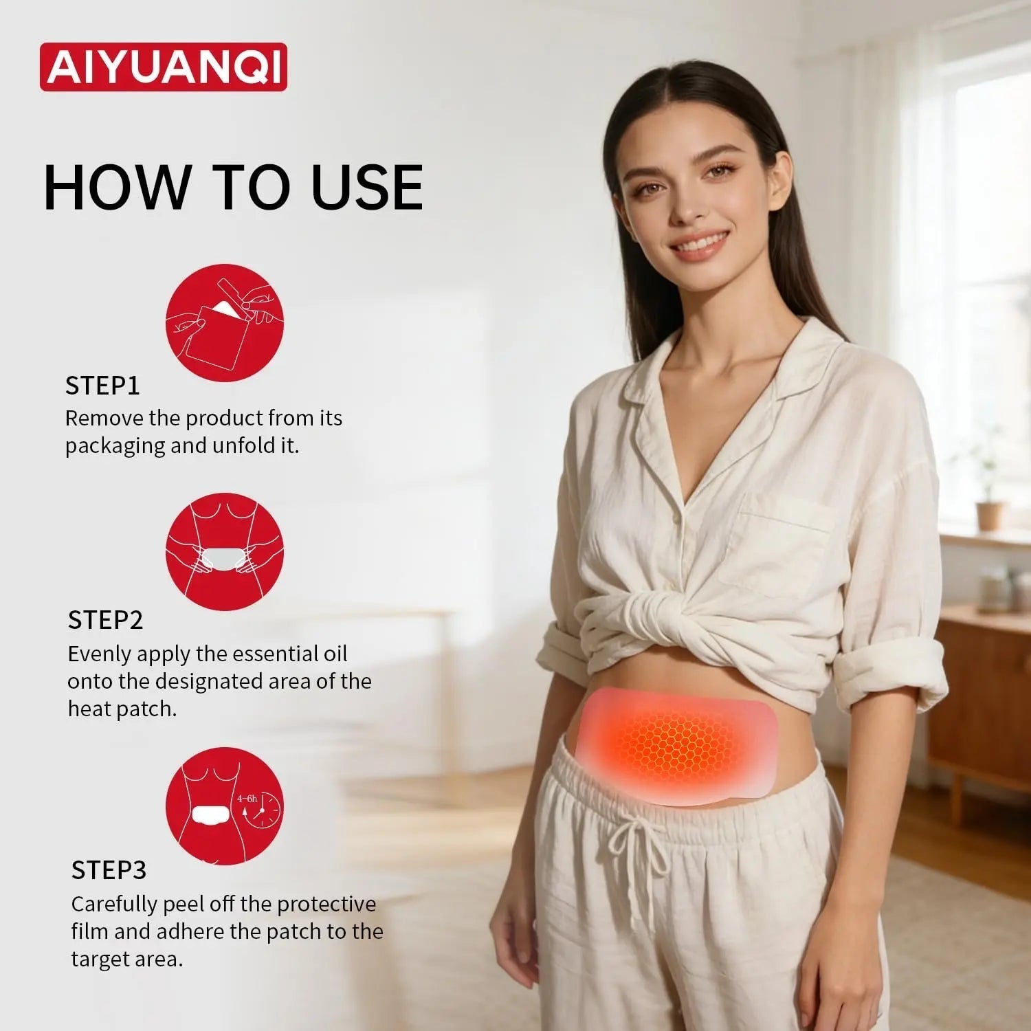 AIYUANQI 3PCS Menstrual Cramps Herbal Heating Patches for Pain Relief, Self-Heating Mugwort Patches, Full Abdomen Cover and Skin-friendly Comfortable, Rapid Heating and Keep Warm, Ideal Gift for Women AIYUANQI buy supplements canada