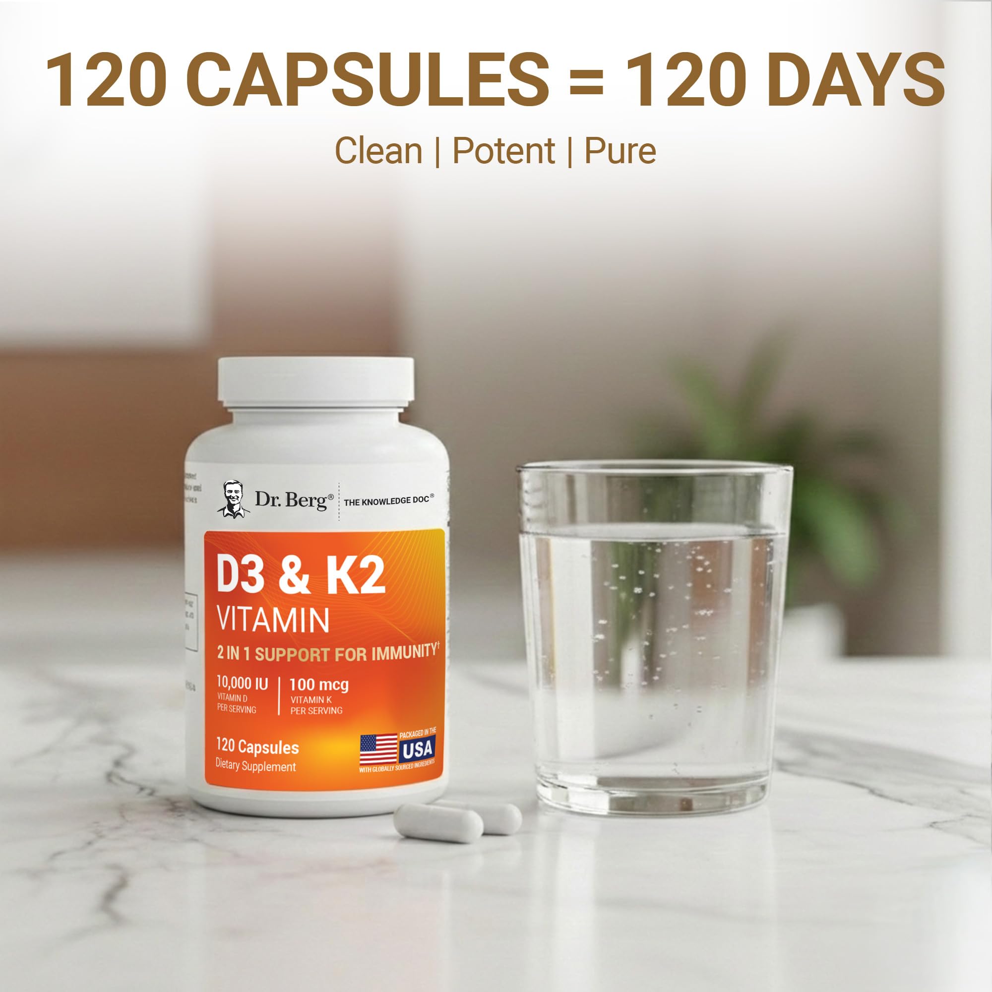 Dr. Berg Maximum Strength 2-in-1 Vitamin D3 K2 10,000 IU | Naturally Derived D3 | 4X Lab-Tested & Verified | High Absorption Formula Dr. Berg Nutritionals buy supplements canada