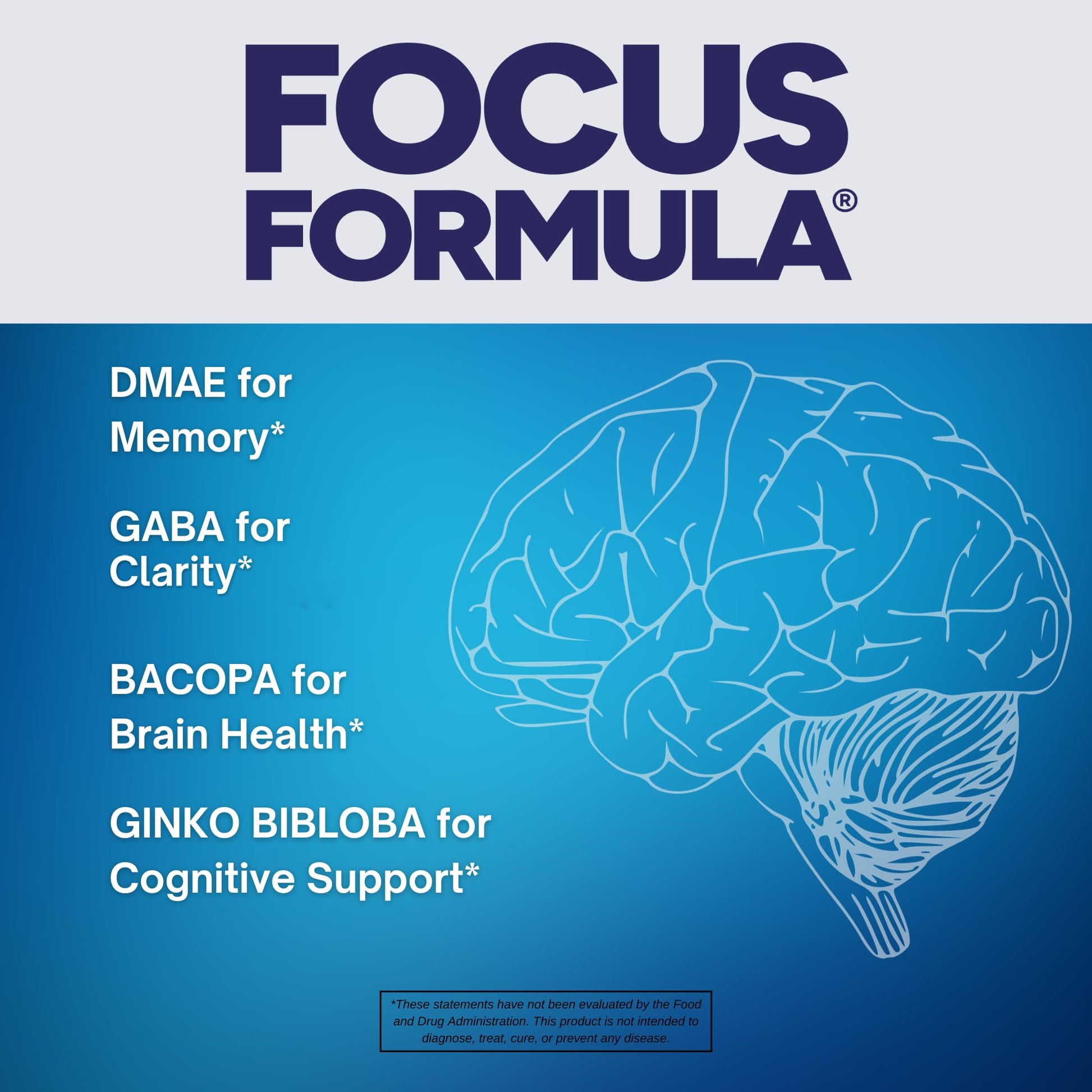 Focus Formula Nootropic Brain Supplement, Focus Capsules for Concentration, Supports Energy, Brain Booster with GABA, DMAE, and BACOPA, Memory Support Supplement, Cognitive Support, 60 Veggie Tablets Focus Formula buy supplements canada