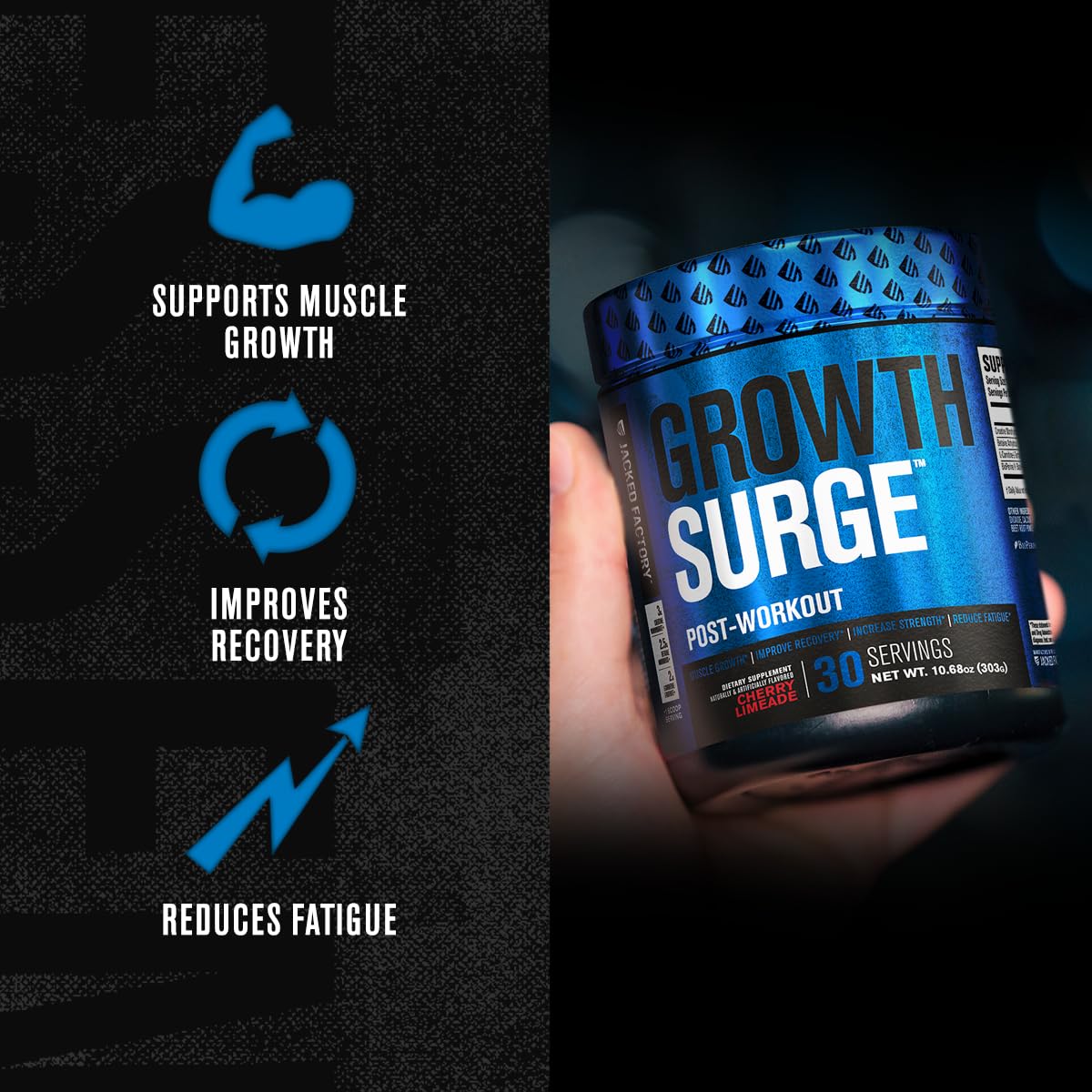 Jacked Factory Growth Surge Creatine Post Workout w/L-Carnitine - Daily Muscle Builder Jacked Factory buy supplements canada