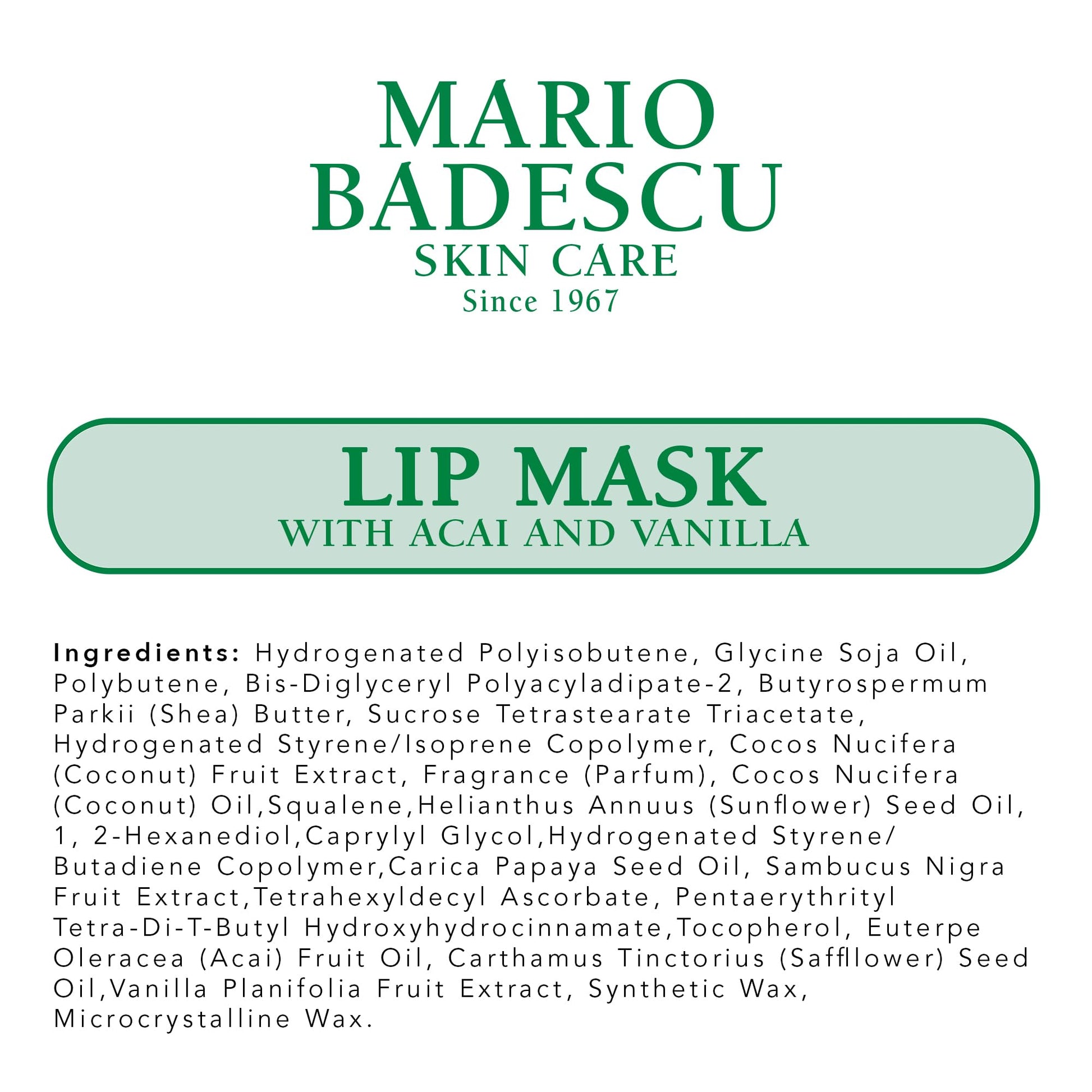 Mario Badescu Lip Mask with Acai and Vanilla for All Skin Types, Overnight Lip Treatment Enriched With Skin Mario Badescu buy supplements canada