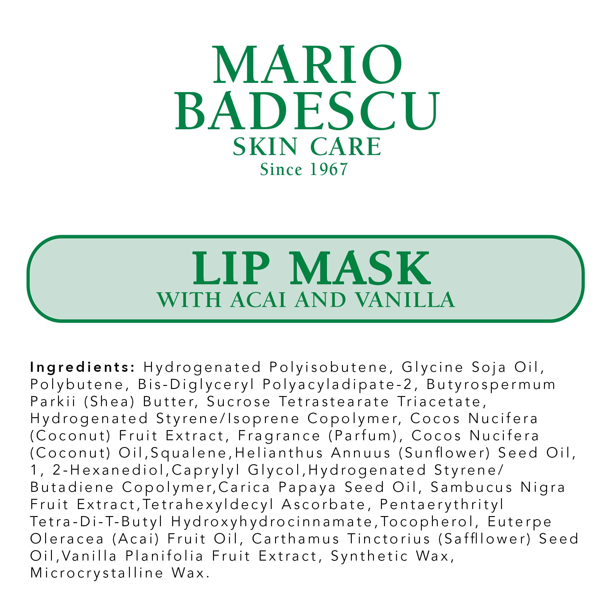 Mario Badescu Lip Mask with Acai and Vanilla for All Skin Types, Overnight Lip Treatment Enriched With Skin Mario Badescu buy supplements canada