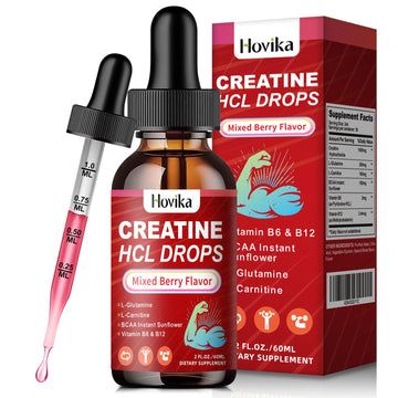 Creatine HCL Liquid Drops for Men & Women, Creatine Hydrochloride with L-Carnitine, L-Glutamine, BCAA, Vitamin B12 & B6 for Muscle Growth & Recovery-Vegan, Mixed Berry Flavor Flavor, 2 Fl Oz Hovika buy supplements canada