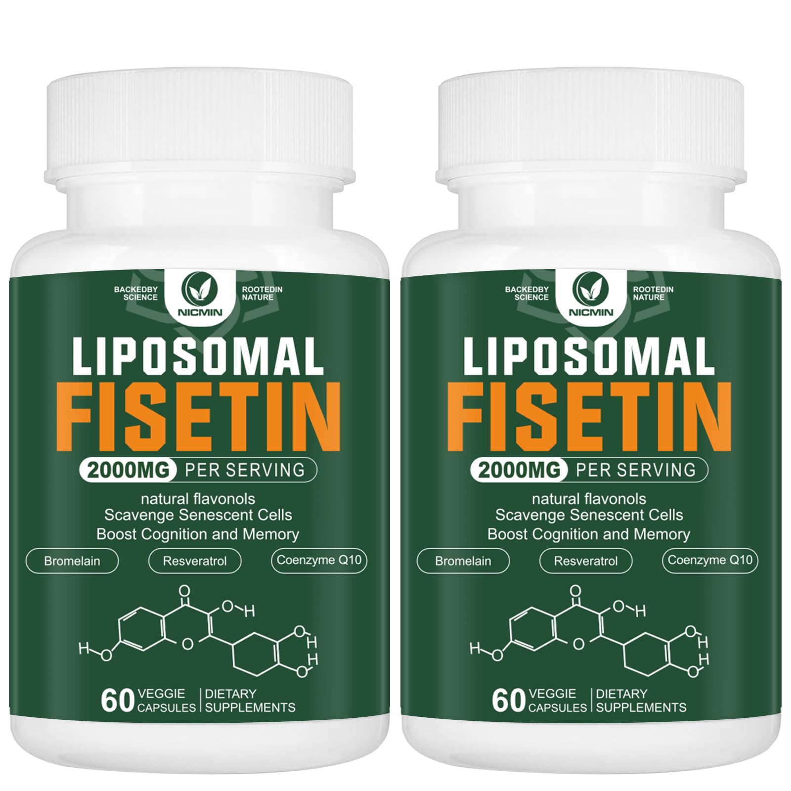 Liposomal Fisetin Supplement, 2000MG, 98% Pure Fisetin Polyphenols Antioxidants, with Quercetin, TMG and Resveratrol, for Healthy Aging, Cognitive Support, 120 Capsules NICMIN buy supplements canada