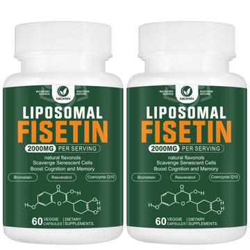 Liposomal Fisetin Supplement, 2000MG, 98% Pure Fisetin Polyphenols Antioxidants, with Quercetin, TMG and Resveratrol, for Healthy Aging, Cognitive Support, 120 Capsules NICMIN buy supplements canada