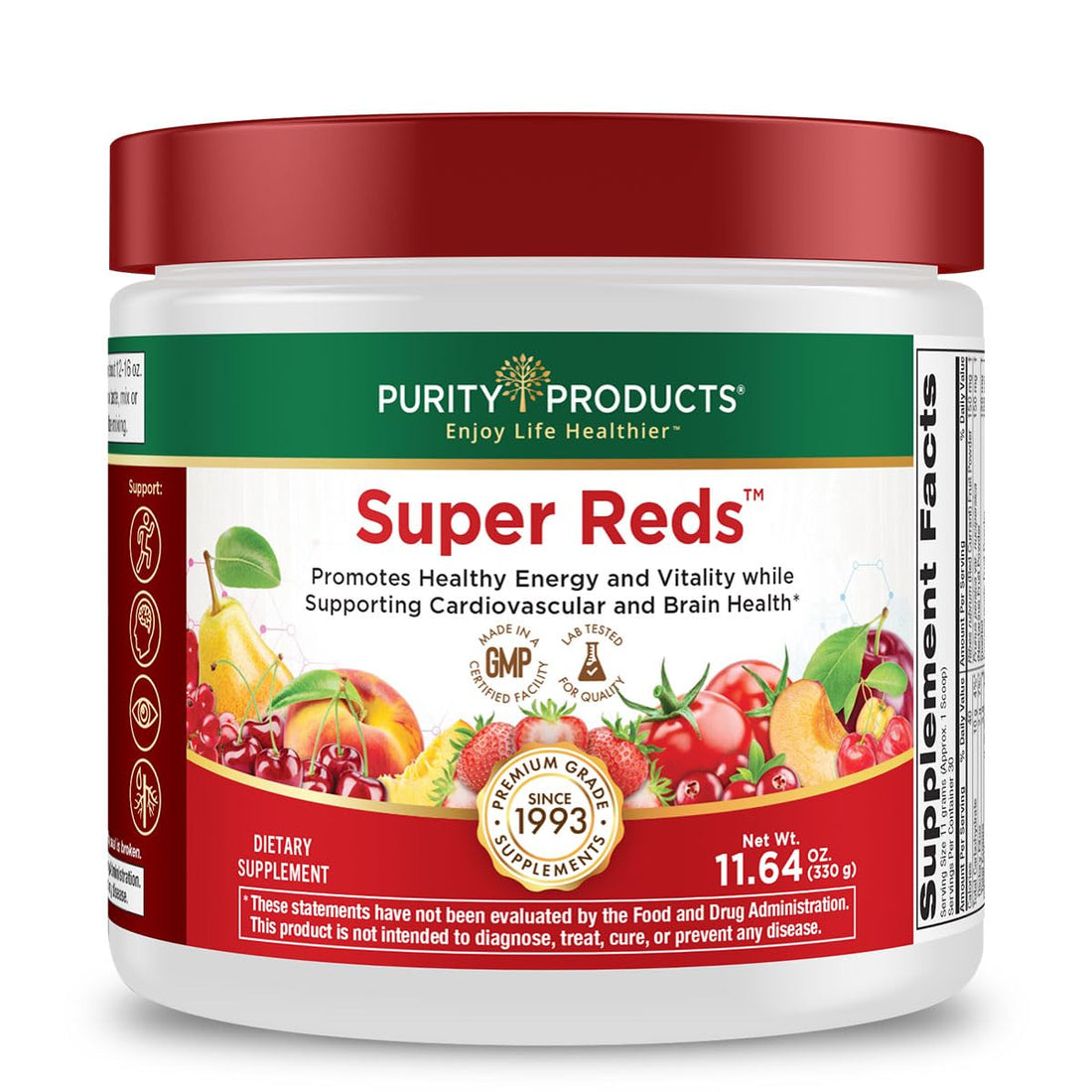 Purity Products Super Reds Powder Phytonutrient Superfood Drink Mix w/FloraGLO Lutein - Phytonutrient Blend containing Polyphenols, Antioxidants & More - 330 Grams - 30 Day Supply Purity Products buy supplements canada