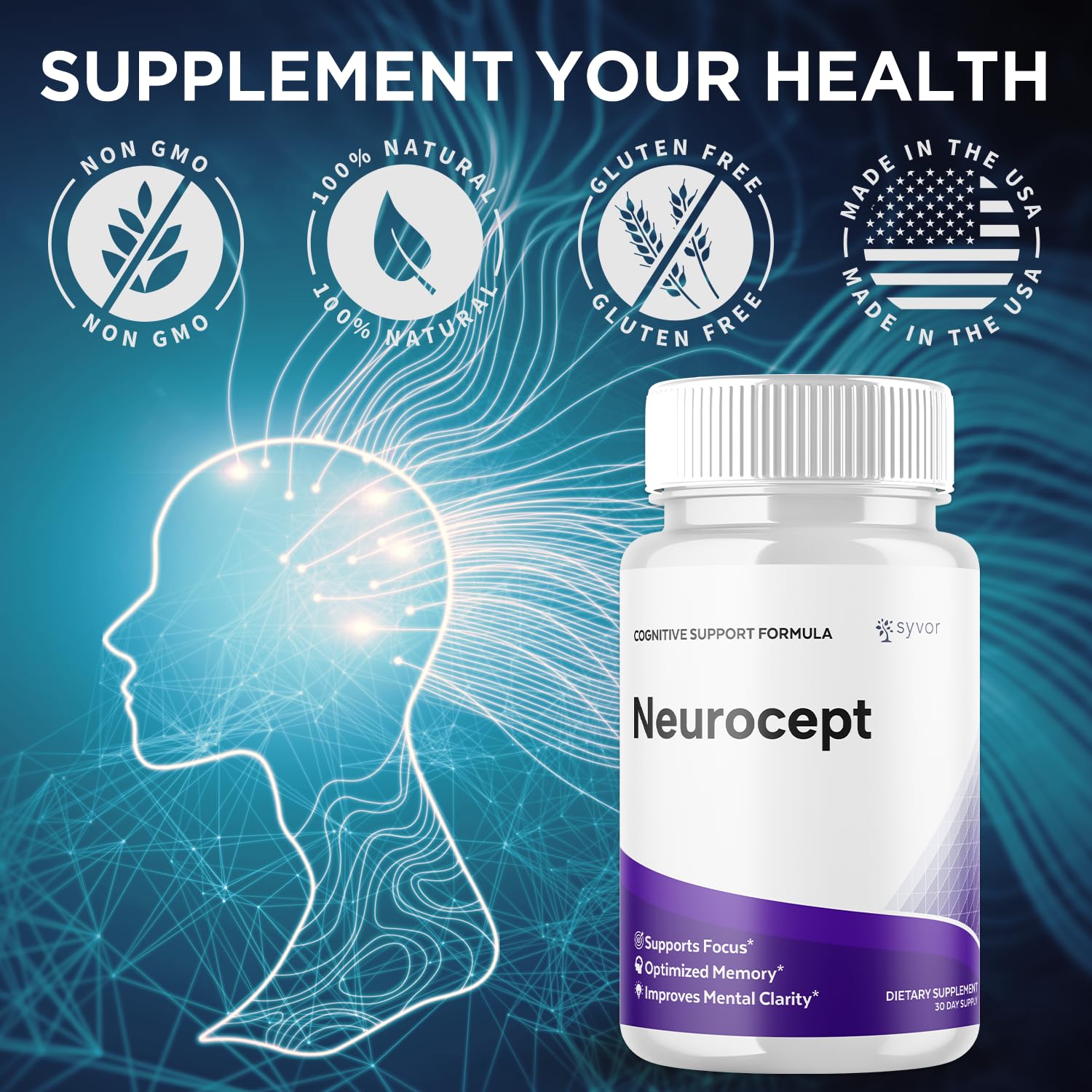 (2 Pack) Neurocept Capsules, Official Neurocept Brain Supplement Pills with All Natural Ingredients, Advanced Formula Support Pills with Max Strength Premium Vitamins for Women & Men (120 Capsules) Syvor buy supplements canada