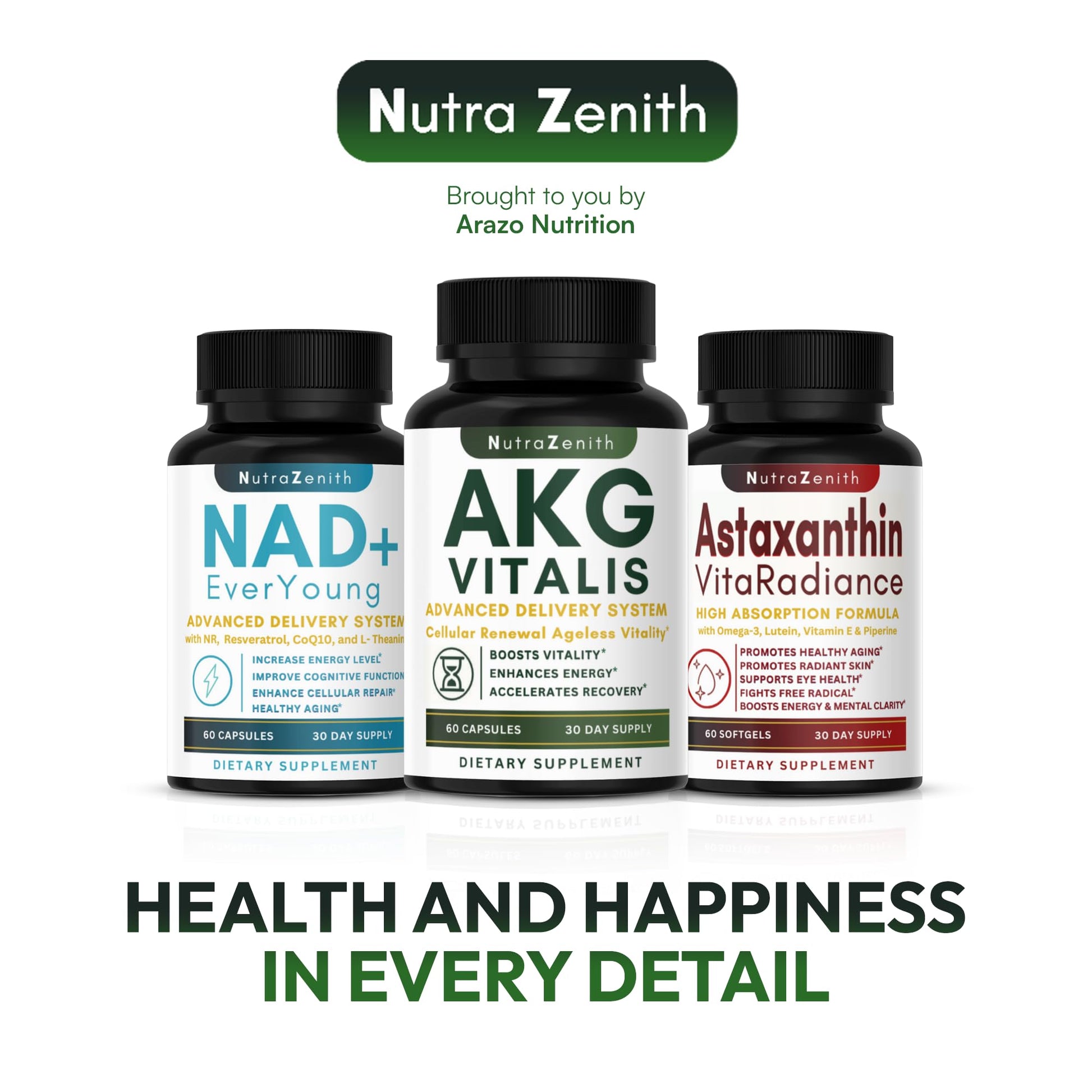 AKG Anti-Aging & Energy Boost Supplement with Vitamin B6, Vitamin C & L-Arginine – 60 Capsules for Youthful Skin, Cellular Renewal & Vitality Support Arazo Nutrition buy supplements canada