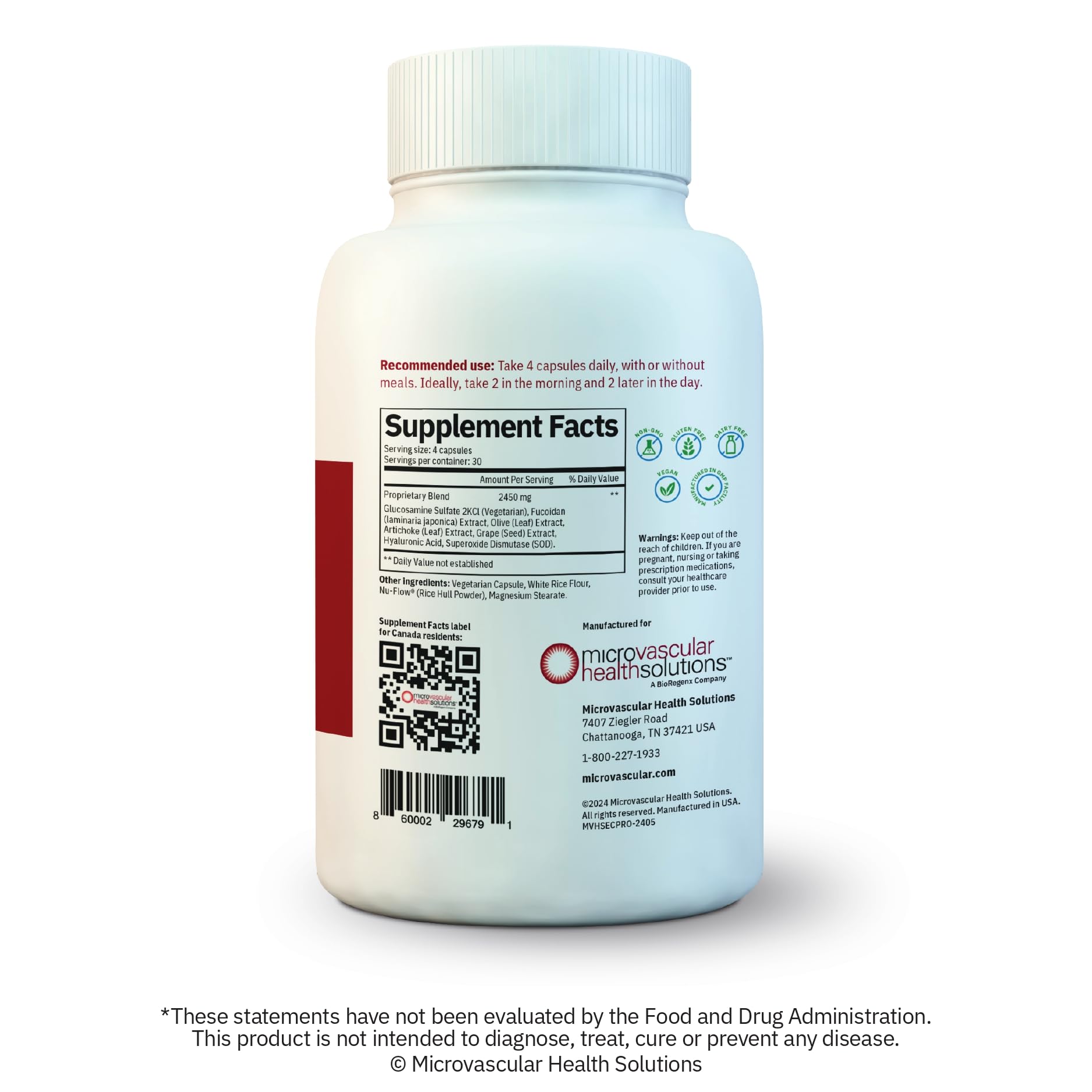 MYBODYRX Endocalyx Pro Supplement – Endothelial Glycocalyx Support 120 Capsules - Vascular & Microcirculation Health – Clinically-Studied – Patented – Supports Nitric Oxide Functions MYBODYRX buy supplements canada