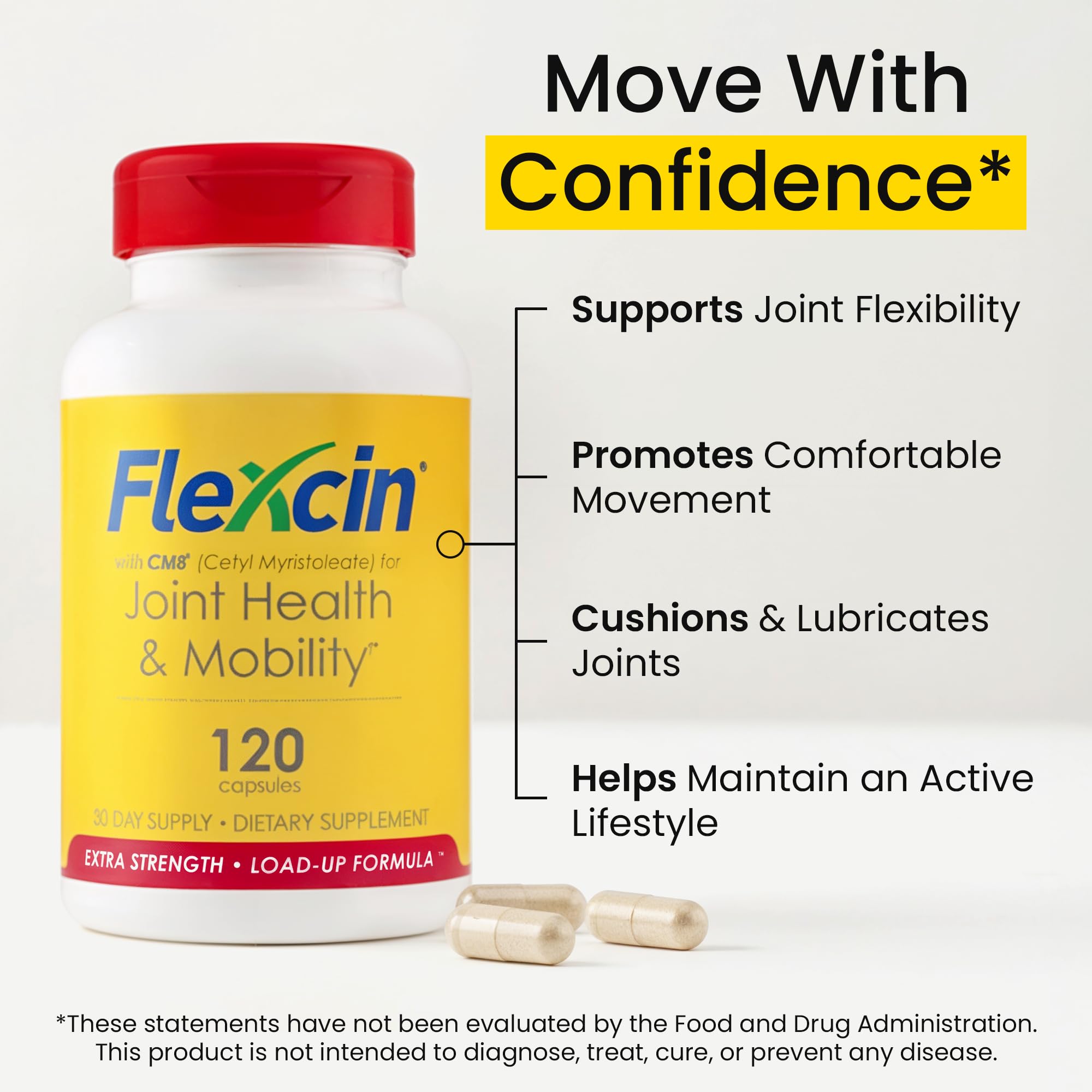 Flexcin Extra Strength Joint Formula with CM8 (Cetyl Myristoleate) - Joint Supplements for Men and Women with Glucosamine, MSM, Collagen Type II - 120 Capsules Flexcin buy supplements canada