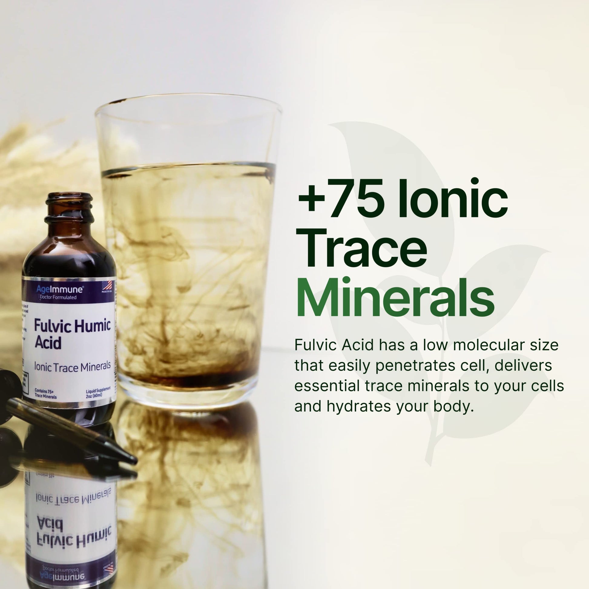 Fulvic Humic Acid 75 + Trace Minerals Liquid Supplement - Plant Derived in USA - Fulvic Acid Minerals Concentrate for Energy, Gut Health and Hydration AgeImmune buy supplements canada