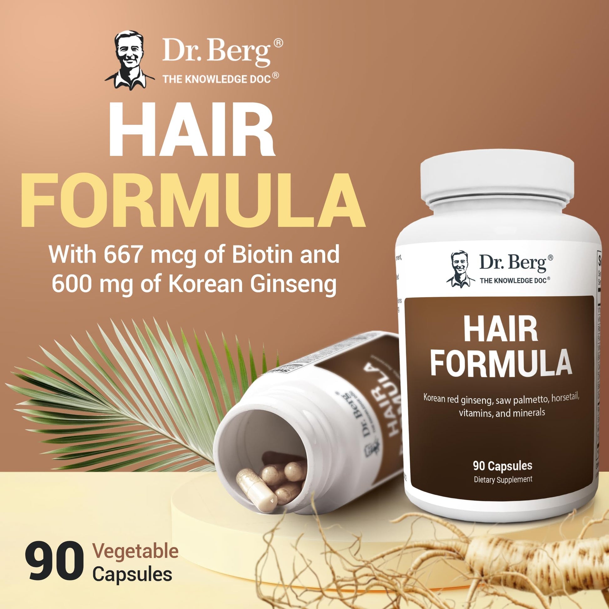 Dr. Berg All-in-One Vitamins for Hair, Skin, & Nails - Advanced Formula with Biotin, Saw Palmetto, DHT Blocker, & Trace Minerals - 90 Veg Capsules Dr. Berg Nutritionals buy supplements canada