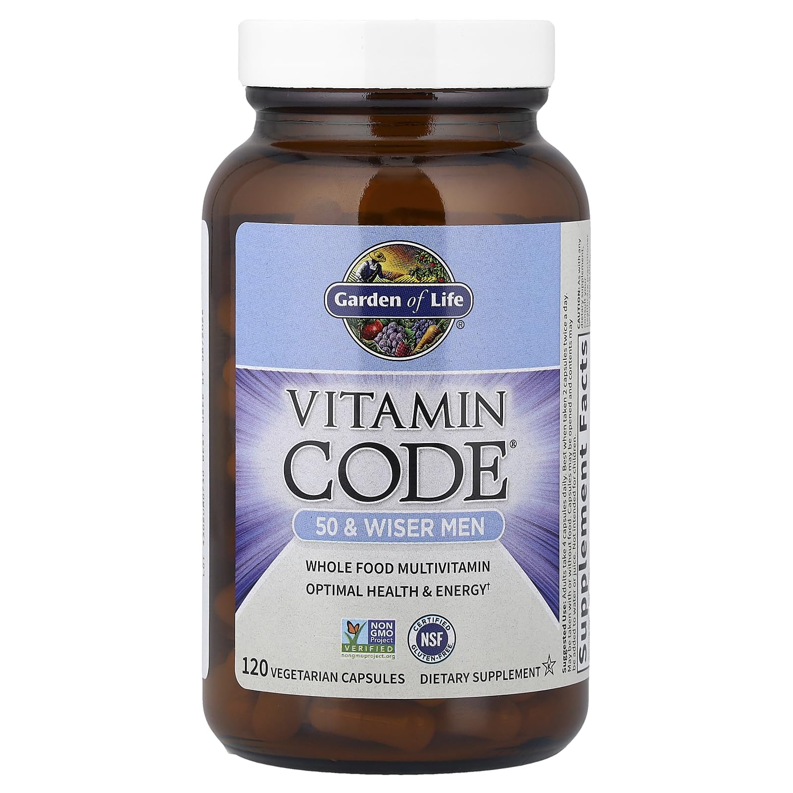 Garden of Life Multivitamin for Men - Vitamin Code 50 & Wiser Men's Raw Whole Food Vitamin Supplement with Probiotics, Vegetarian, 120 Capsules Garden of Life buy supplements canada