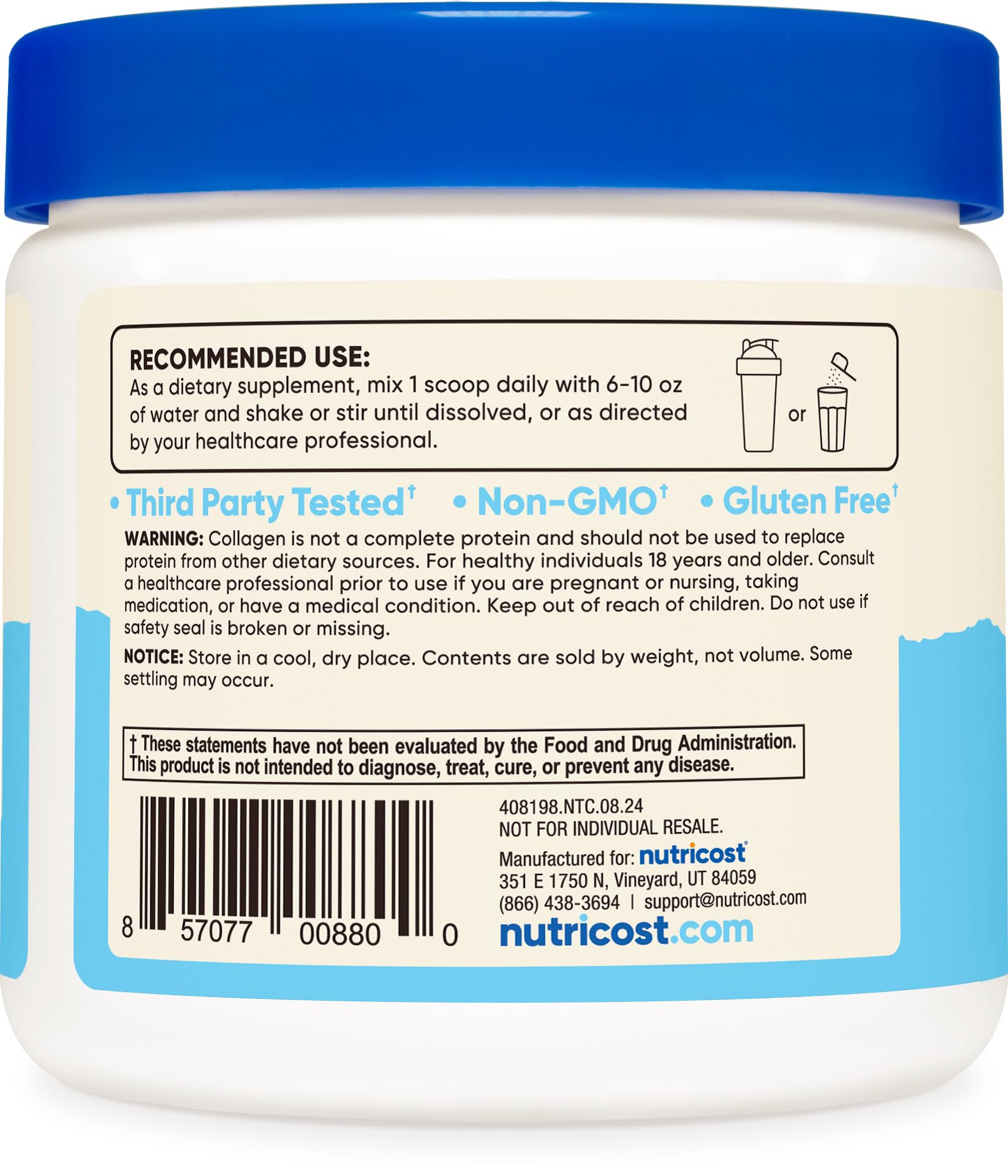 Nutricost Collagen Peptides Powder 4 oz (Unflavored) Type I, Type III Collagen - Grass-Fed, Gluten Free and Non-GMO Nutricost buy supplements canada