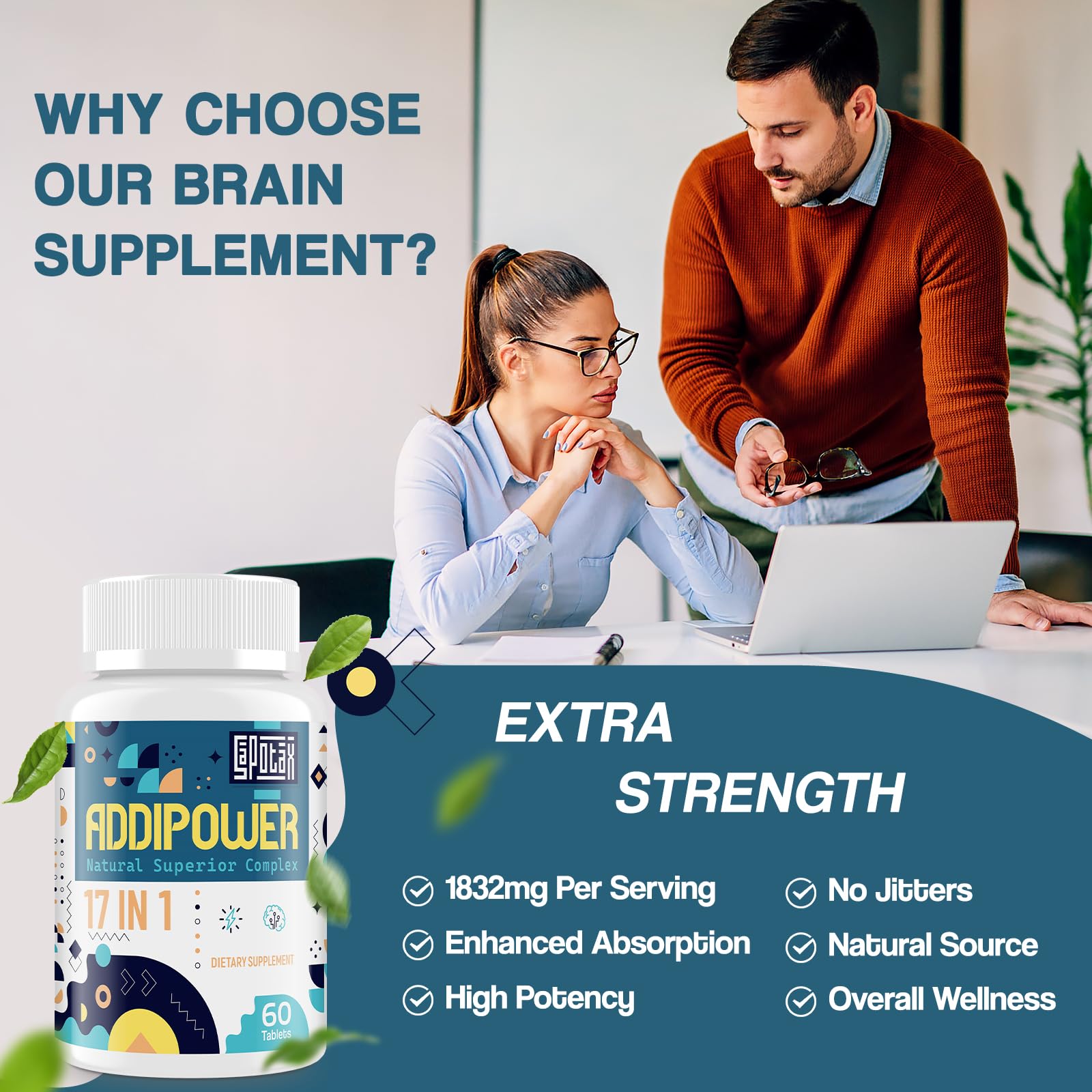 17-in-1 Brain Supplement for Memory and Focus | Nootropic Brain Supplement for Mental Clarity, Concentration, Alertness | Natural Nootropics with Herbal Extracts, Vitamins & Amino Acids (120 Tablets) Sapotax buy supplements canada