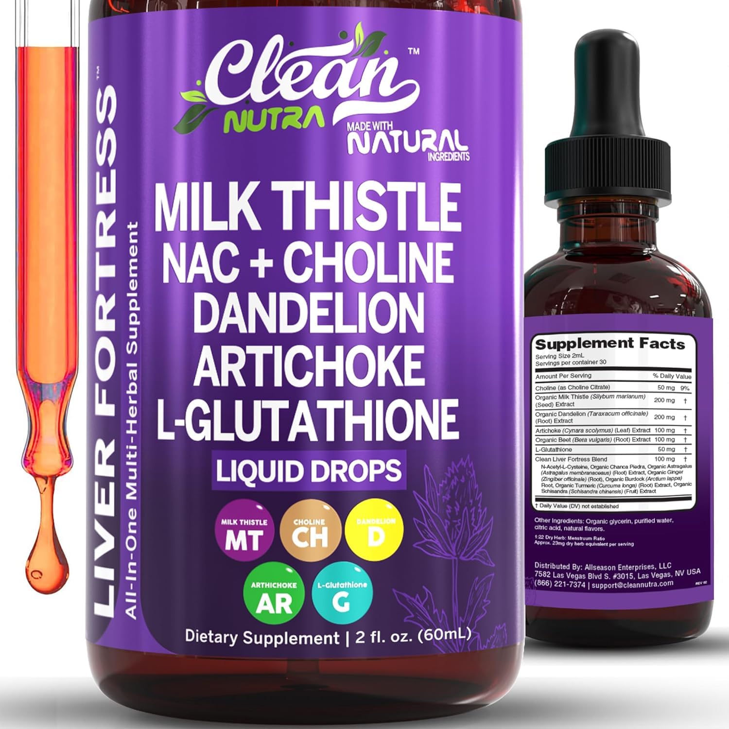 Clean Nutraceuticals Milk Thistle NAC Liver Cleanse Detox & Repair Supplement Liver Support Liquid Drops with Dandelion Extract, Artichoke, Chanca Piedra, Choline Clean Nutraceuticals buy supplements canada