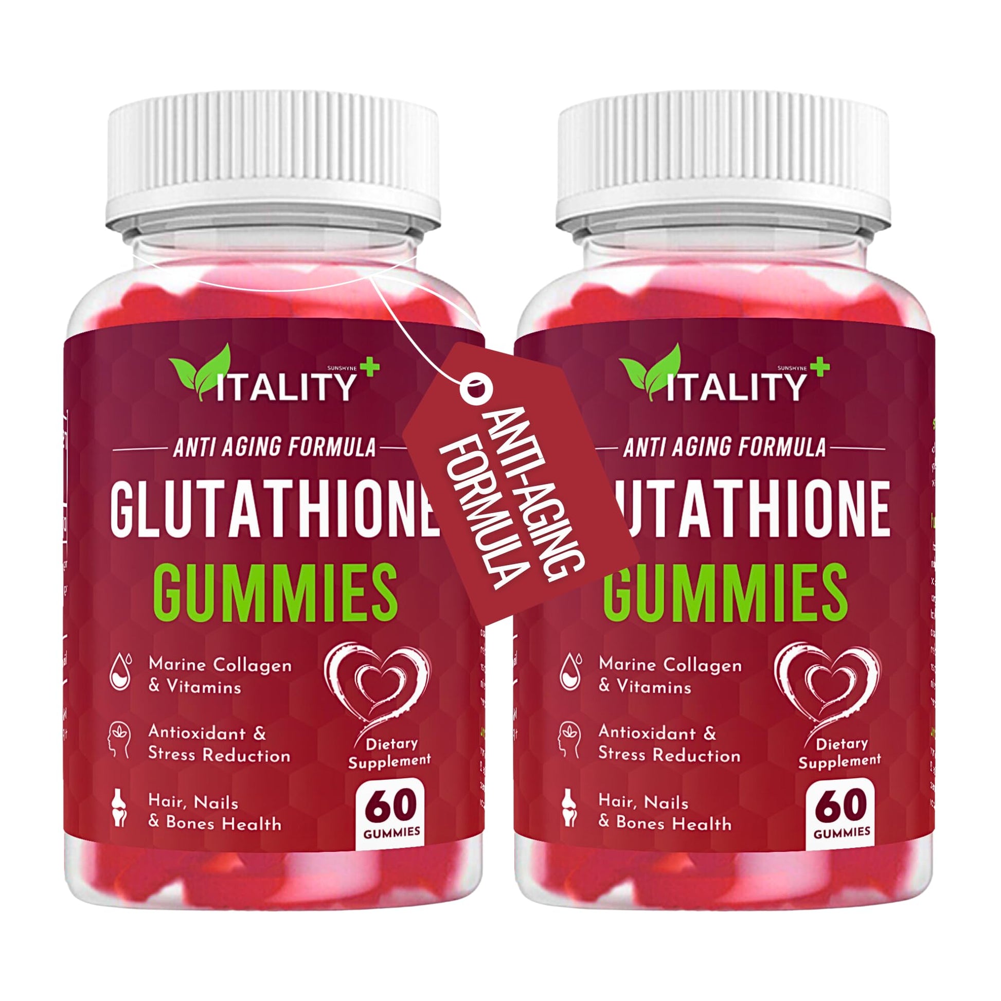 2 Pack Glutathione Gummies | with Marine Collagen | 1050mg per Serving | Antioxidant Support Sunshyne buy supplements canada