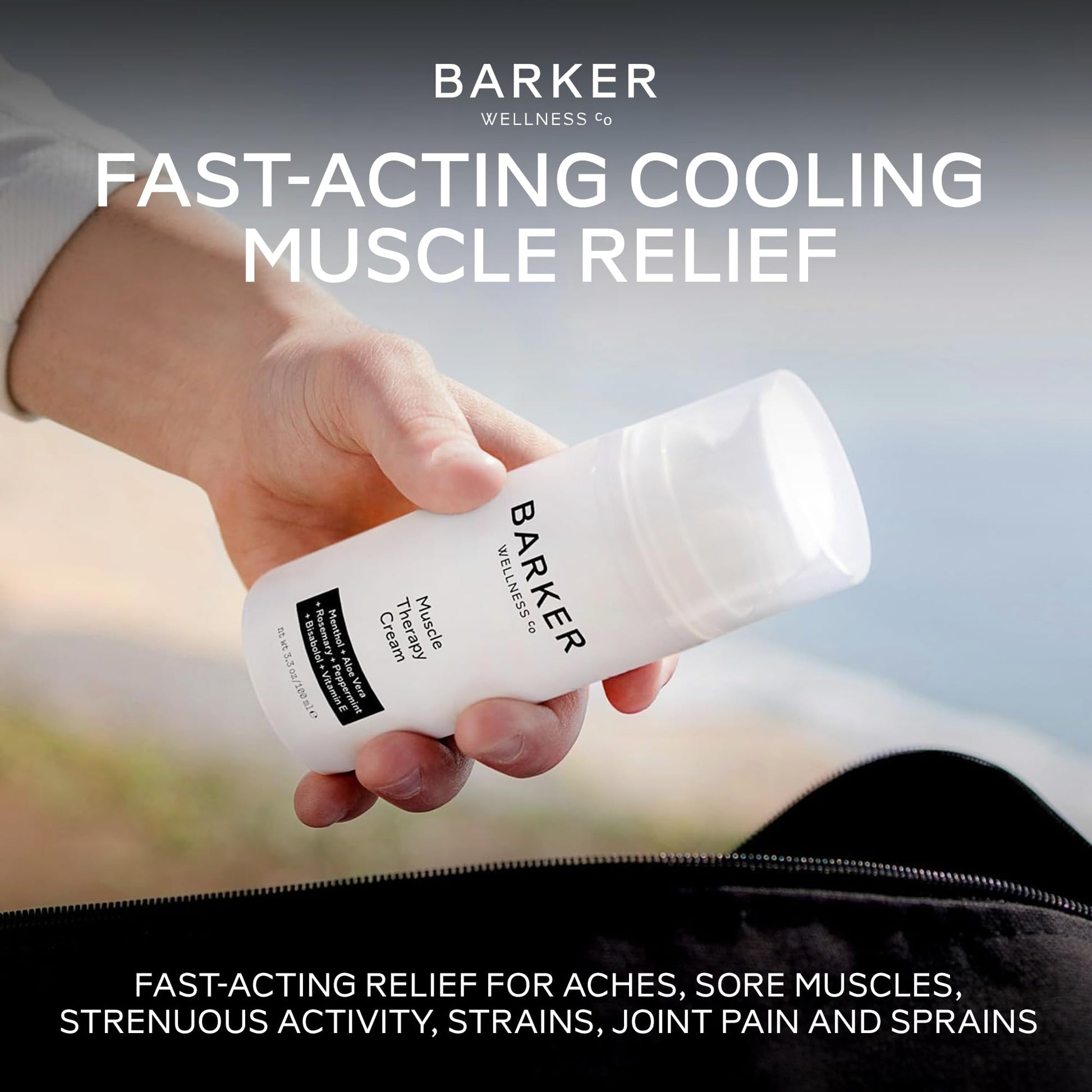Barker Wellness Soothing Muscle Therapy Cream | Advanced Joint & Muscle Relief for Recovery & Relaxation | Enriched with Antioxidants & Moisturizing Vitamin E | All-Natural Vegan Formula (100ml) Barker Wellness Co buy supplements canada