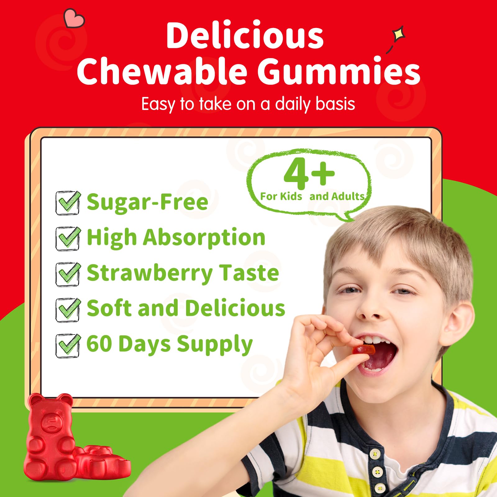 Magnesium Gummies for Kids - Magnesium Glycinate Gummies Supplement with L-Theanine, Vitamin B6, D3 for Kids & Adults Sleep, Calm, Relaxation, Brain, Bones, Sugar Free Strawberry 60ct ReviNutra buy supplements canada