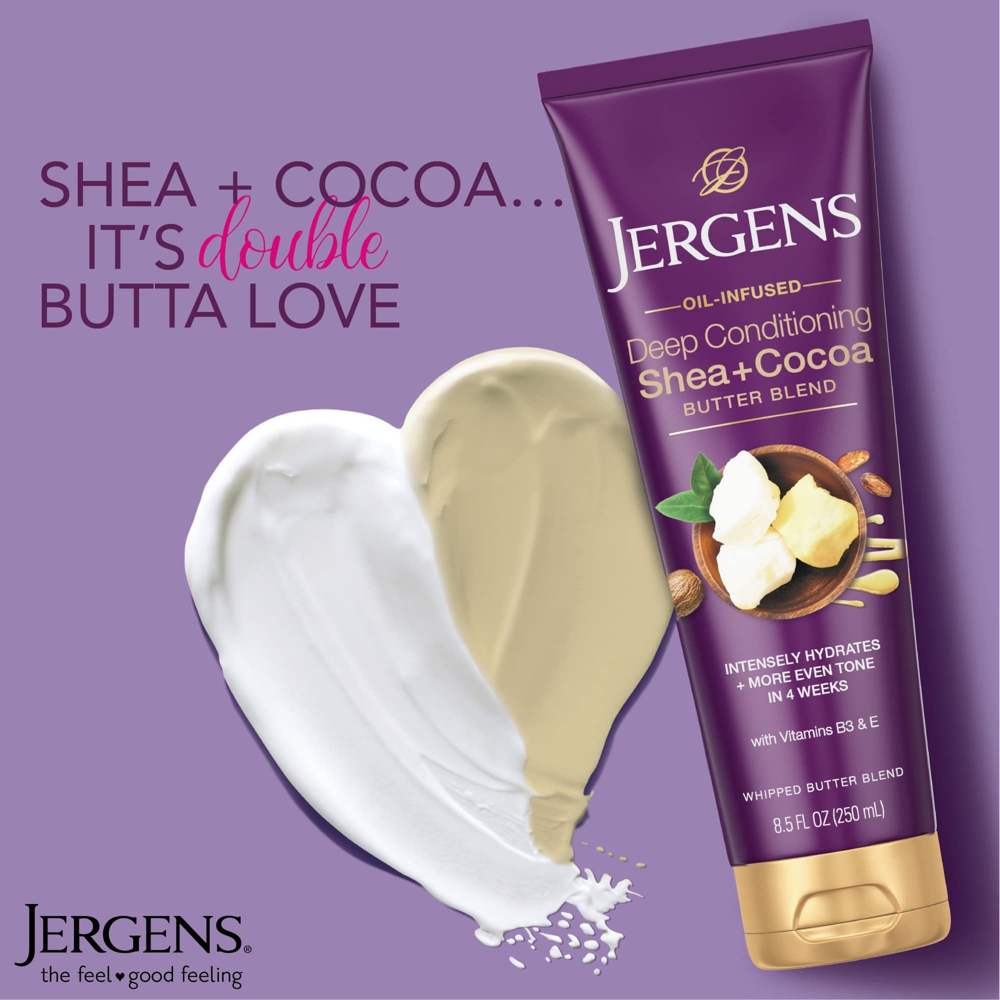 Jergens Shea and Cocoa Whipped Body Butter Lotion, Tone Enriching Hand And Body Lotion for Dry Skin, with Vitamins B3 & E, 8.5 Oz Jergens buy supplements canada
