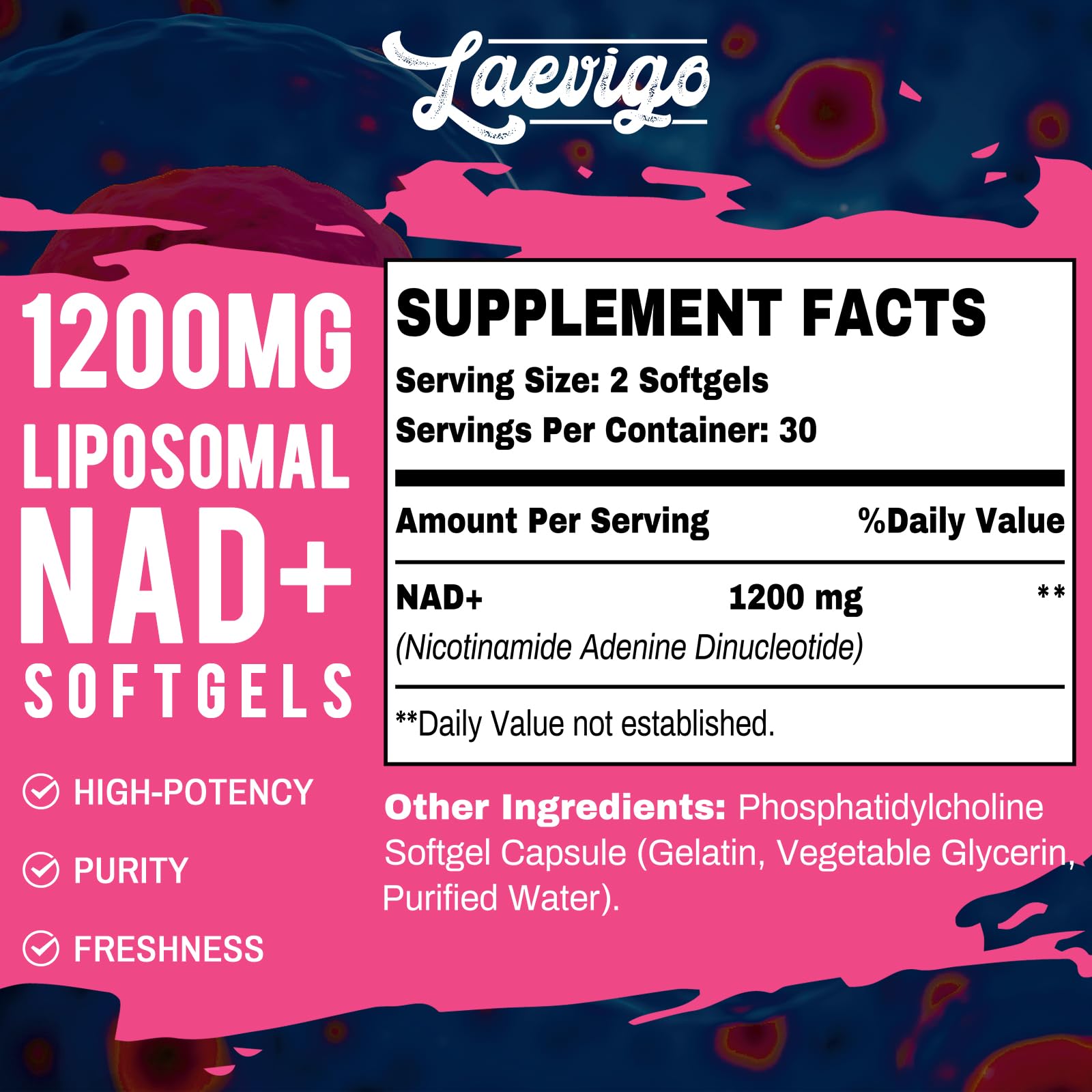 Laevigo Liposomal NAD+ Supplement 1200mg High Absorption, Cellular Energy & Mitochondrial Support, NAD Plus for Longevity & Vitality, Anti-Aging Formula, 60 Softgels Laevigo buy supplements canada