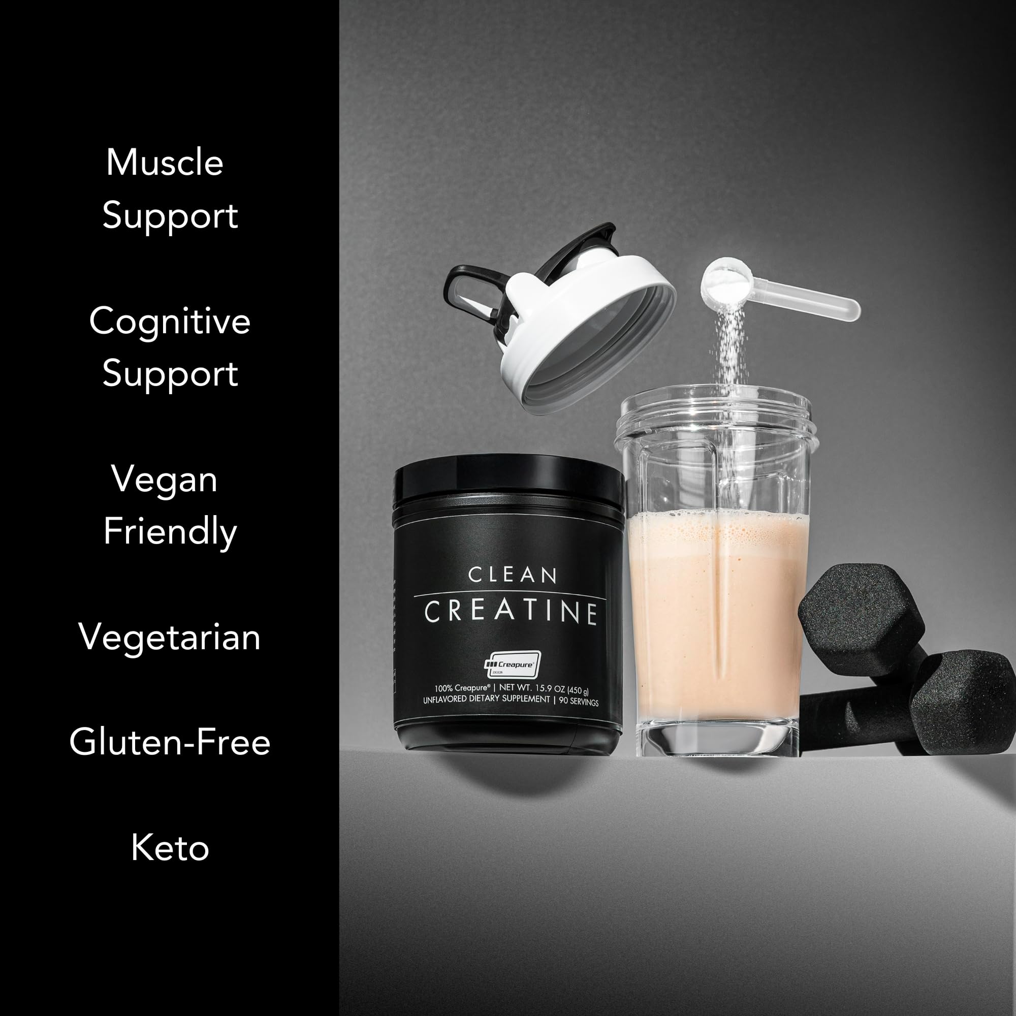 CLEAN Creatine - 100% Creapure® Creatine Monohydrate Powder for Muscle Health, Performance and Cognitive Support | 3rd Party Certified by NSF | 90 Servings | Unflavored | Vegan, Keto, and Gluten-Free CLEAN buy supplements canada