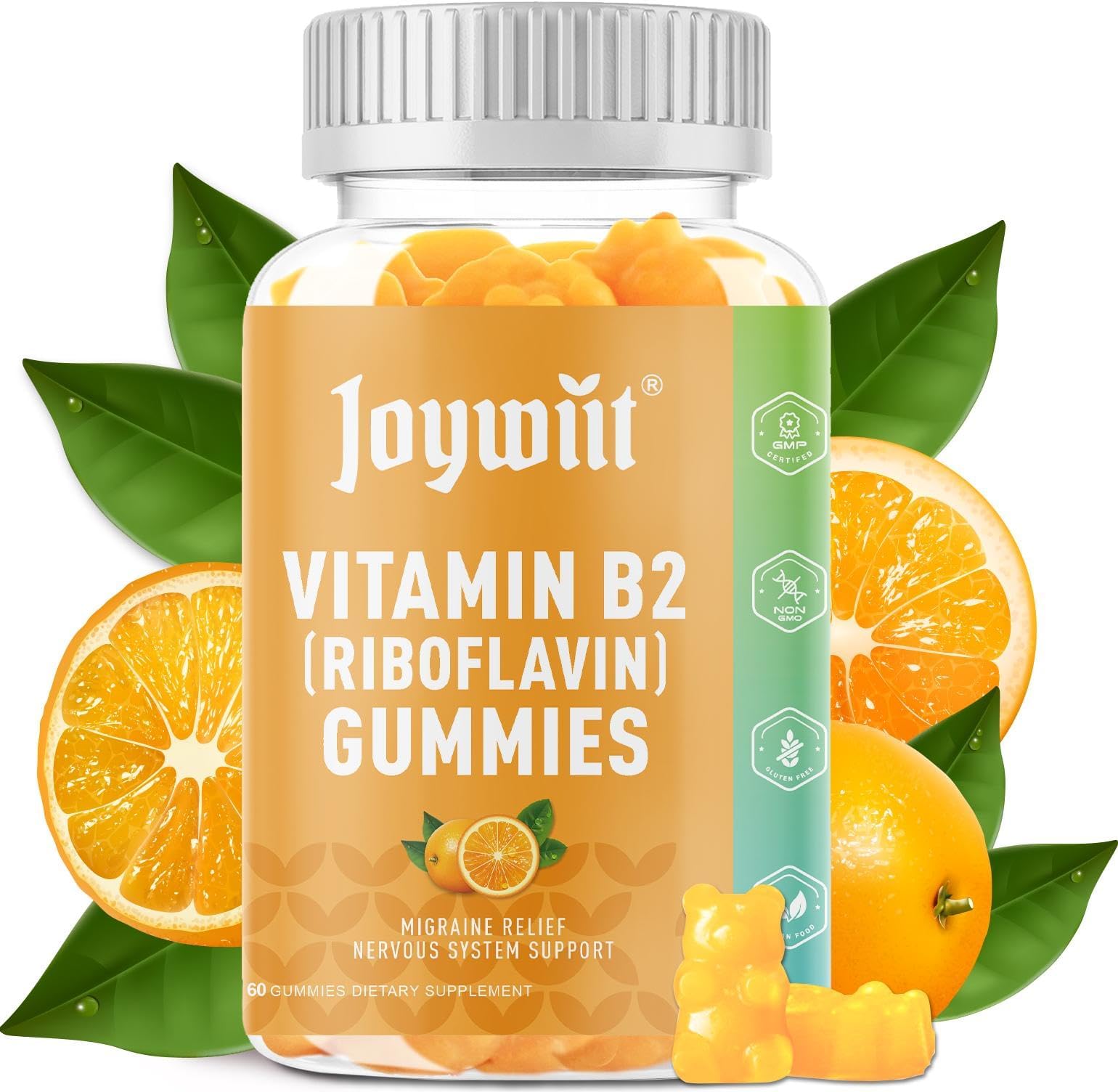 Joywiit Vitamin B2 Gummies | Riboflavin 400mg | B2 Vitamin 400mg Chewable for Adults and Kids, Migraine Relief & Energy and Nervous System Support Joywiit buy supplements canada