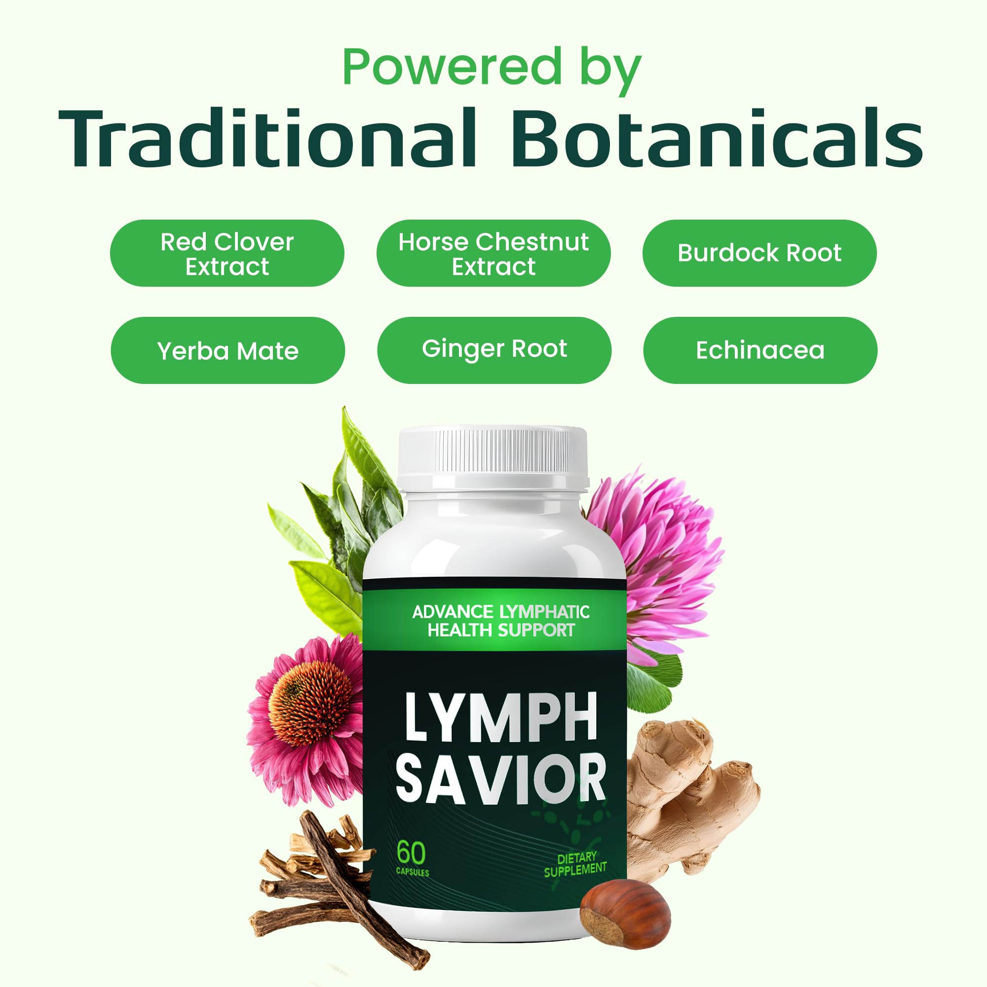 Lymph Savior - Plant-Based Lymphatic Support Supplement with Red Clover, Horse Chestnut & Burdock Root for Fluid Balance & Daily Wellness - Non-GMO, Made in USA - 30-Day Supply, 1 Bottle Lymph Savior buy supplements canada