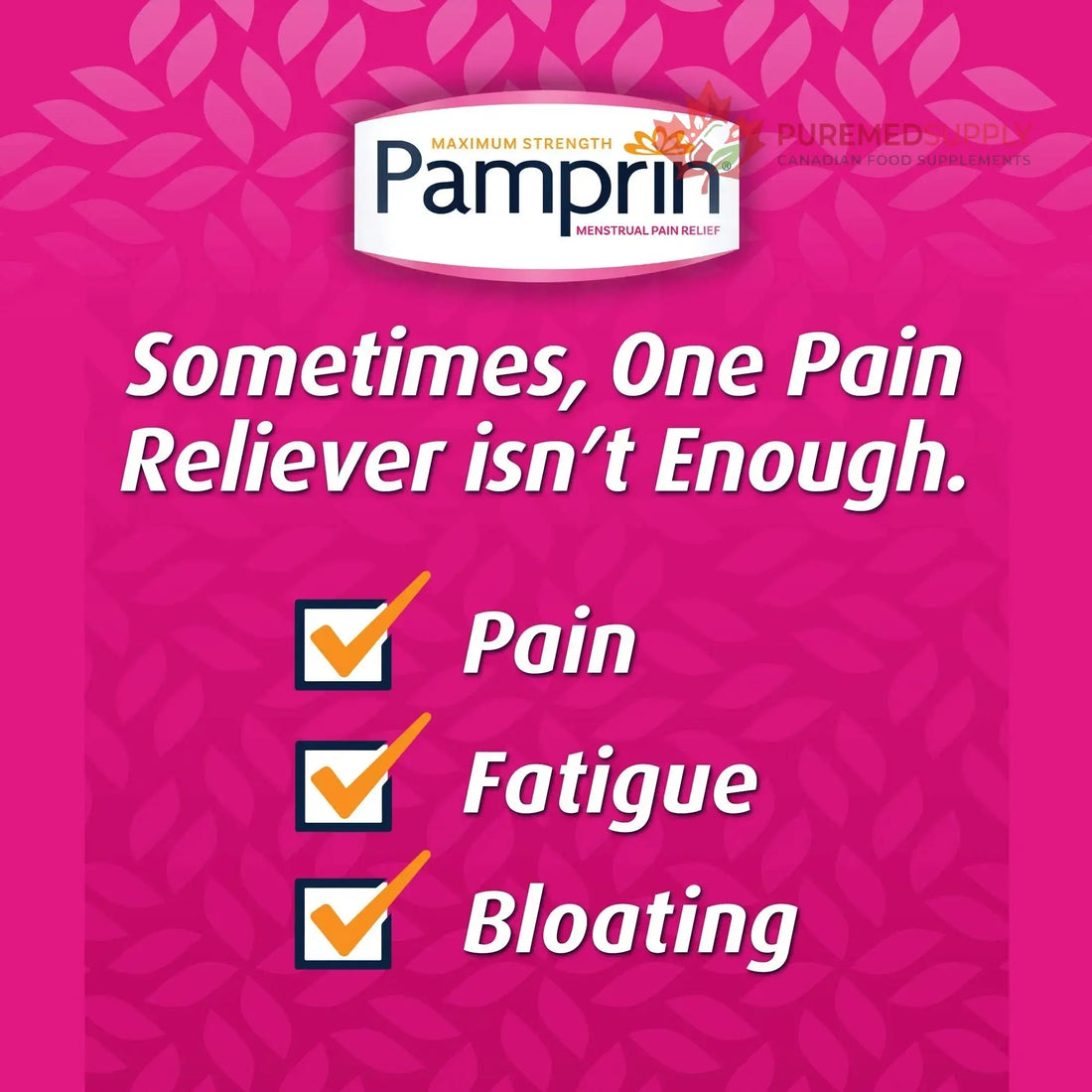 Pamprin Maximum Strength Formula, 24 Caplets (Pack of 3) Pamprin buy supplements canada