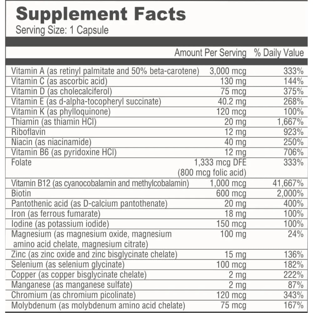 BariatricPal Multivitamin ONE 1 per Day! Bariatric Multivitamin Capsule with 18 mg of Iron | Easy to Swallow Capsule | BariatricPal buy supplements canada