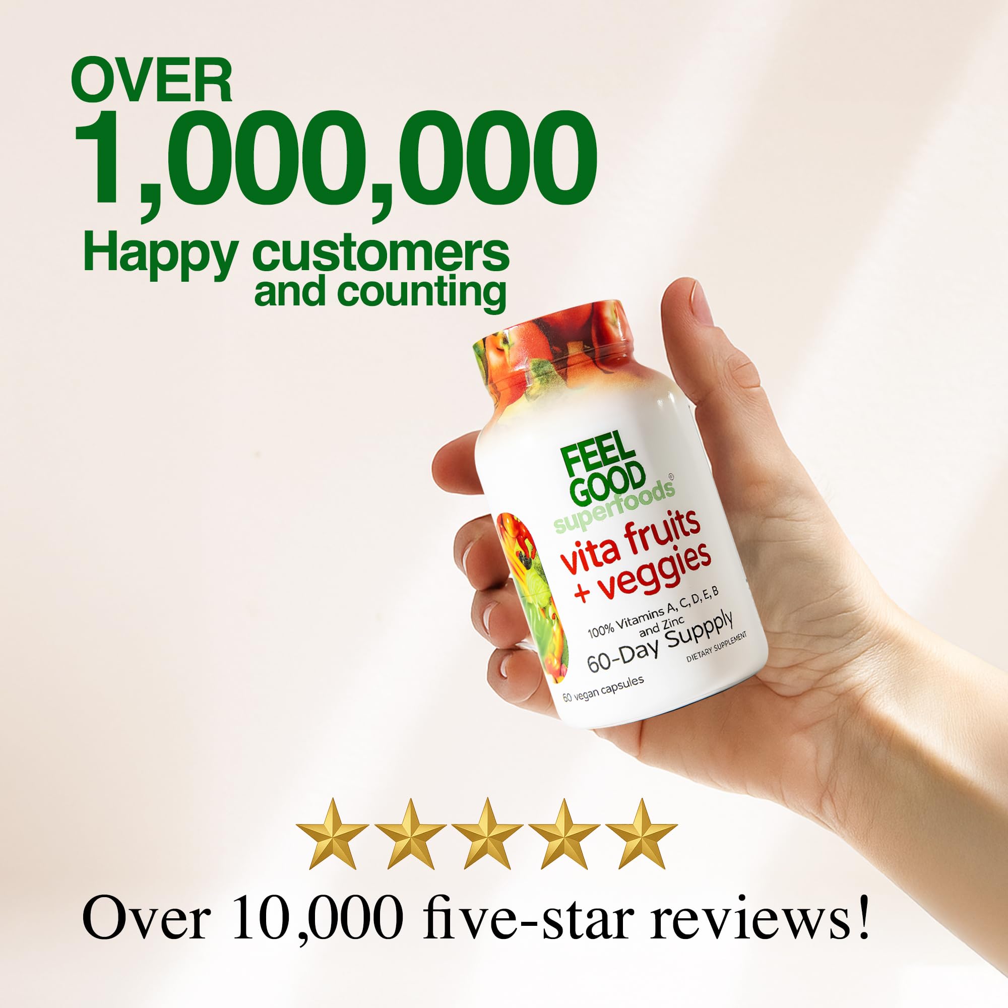 FeelGood Superfoods 1000mg Immune Support Capsules Made with 25 Organic Fruits and Vegetables, Strong Immunity Boosters with Vitamins A, C, D3, and Zinc, 60 Count FeelGood Superfoods buy supplements canada