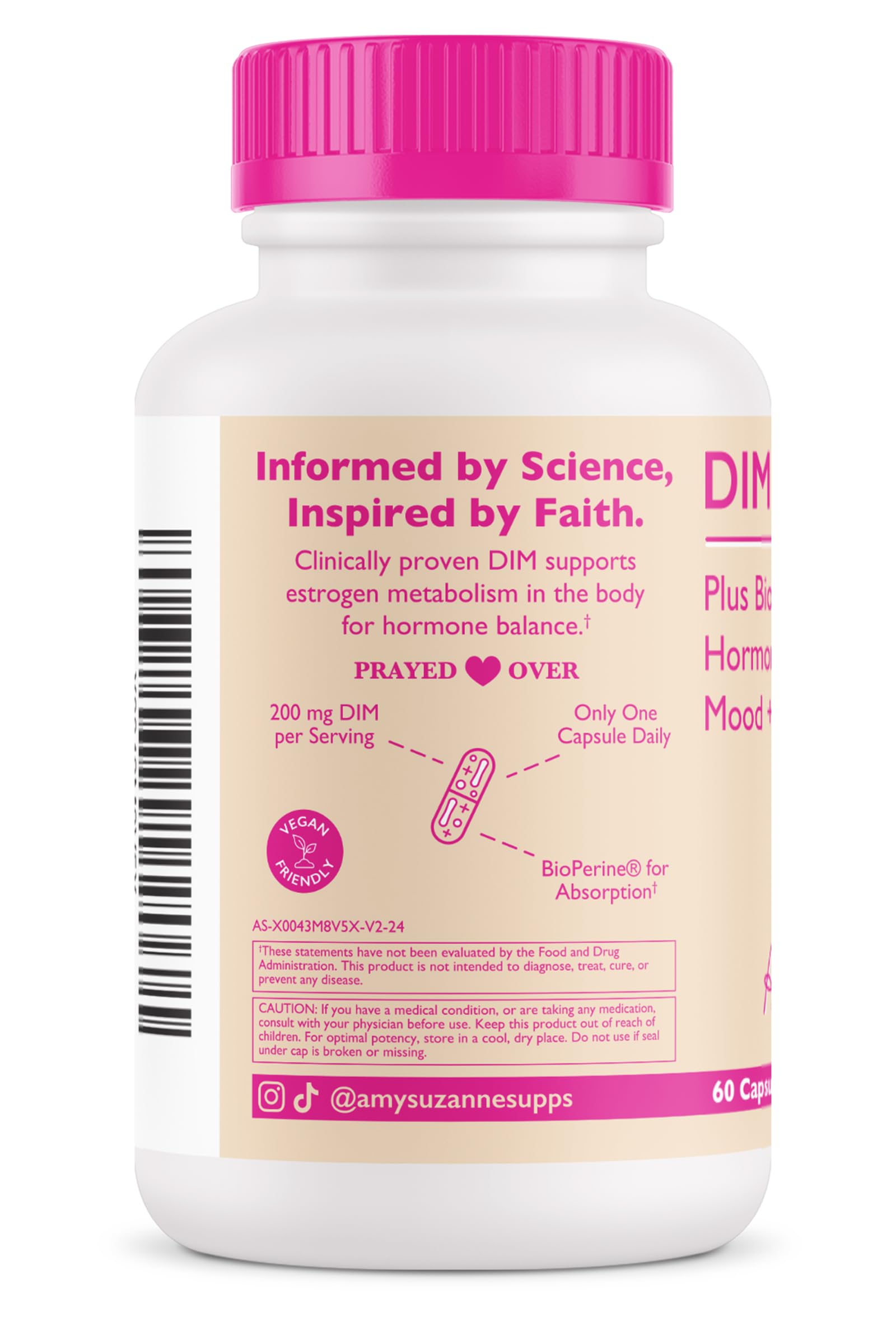 Amy Suzanne 200 DIM Supplement for Women - Estrogen Metabolism and Hormone Harmony for Menopause, Perimenopause & PMS Support - DIM Plus Bioperine for Mood Support - 60 Day Supply, Vegan Amy Suzanne buy supplements canada