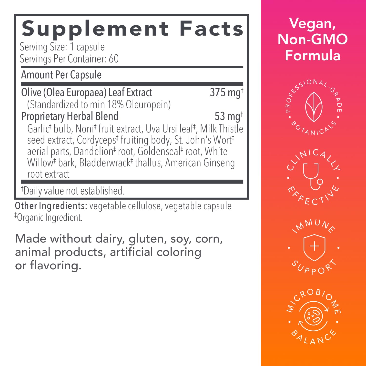 Biocidin Olivirex - Oleuropein Olive Leaf Extract Capsules - High Potency, 18% Oleuropein - Promote Microbial & Immune Support - Professional-Grade Botanical Blend for Detox & Wellness (60 Capsules) Bio-Botanical Research buy supplements canada