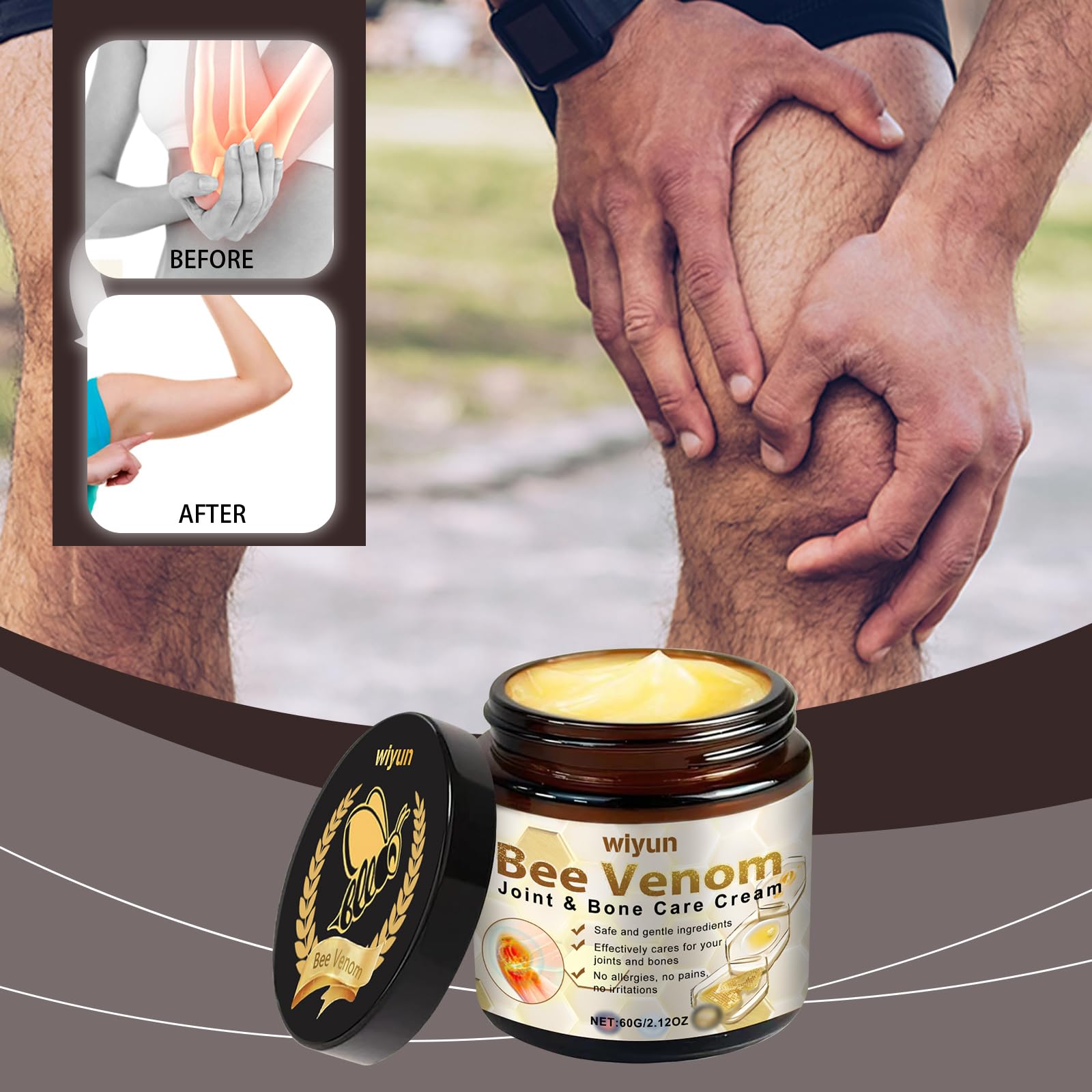 JOYVOIDX Bee Venom Joint Cream with with Glycerin & Lemon Extract, Helps Soothe Joint & Muscle Discomfort, Intense Moisturizing,Provides Cooling Sensation, Non-Greasy Fast Absorbing Formula,2.12 oz JOYVOIDX buy supplements canada