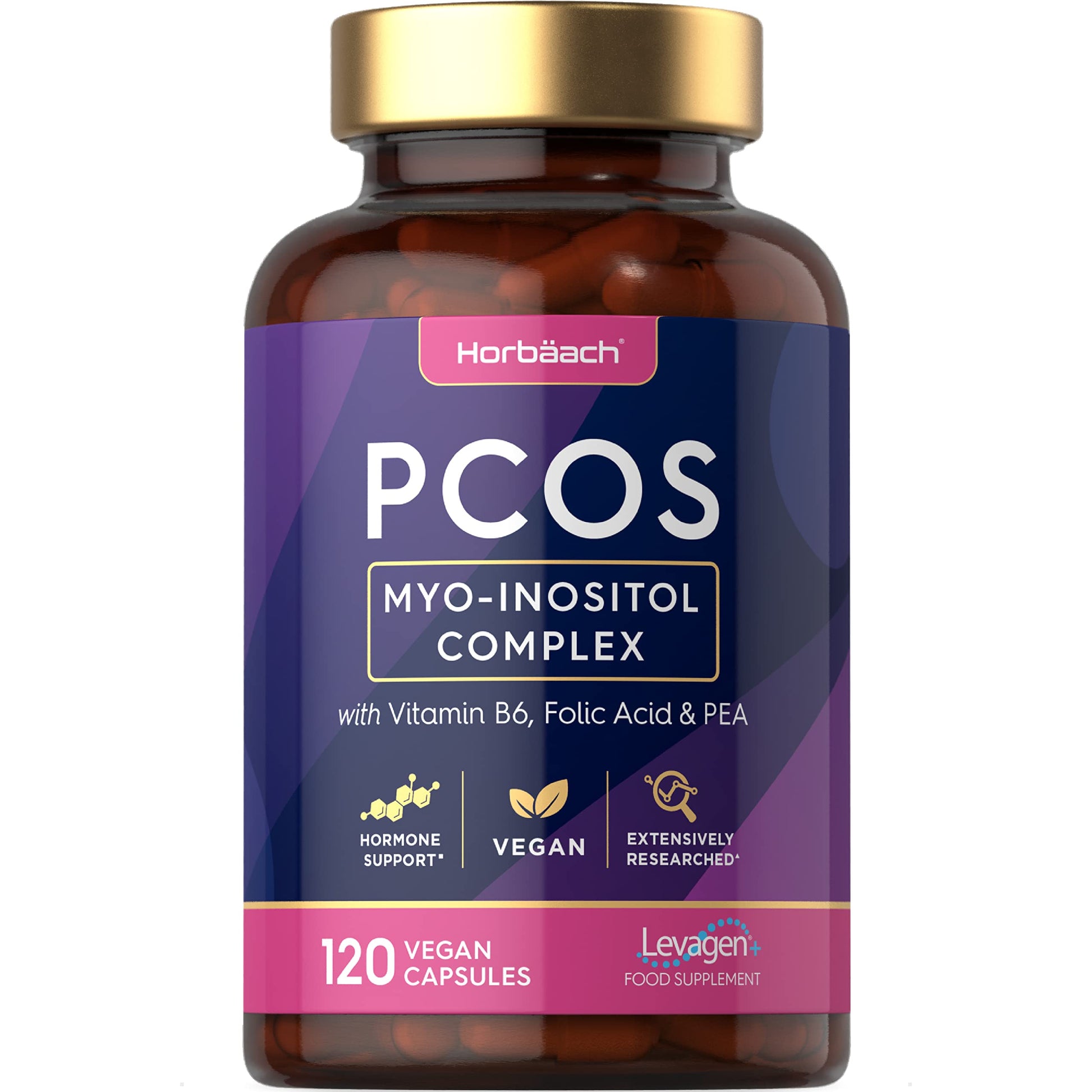 Inositol Supplement for PCOS | 120 Vegan Capsules | Myo-Inositol Complex with Folic Acid Horbäach buy supplements canada