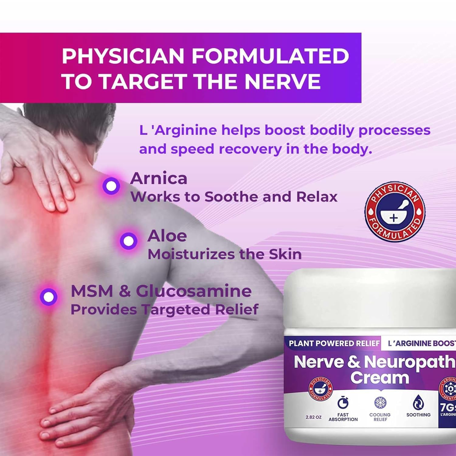 Nerve and Neuropathy Cream – Plant Powered Relief for Foot, Hands, Legs, Toes Includes 7grams of L’Arginine; Vitamin B6, Arnica, Aloe -2.82oz M PAIN MANAGEMENT TECHNOLOGIES buy supplements canada